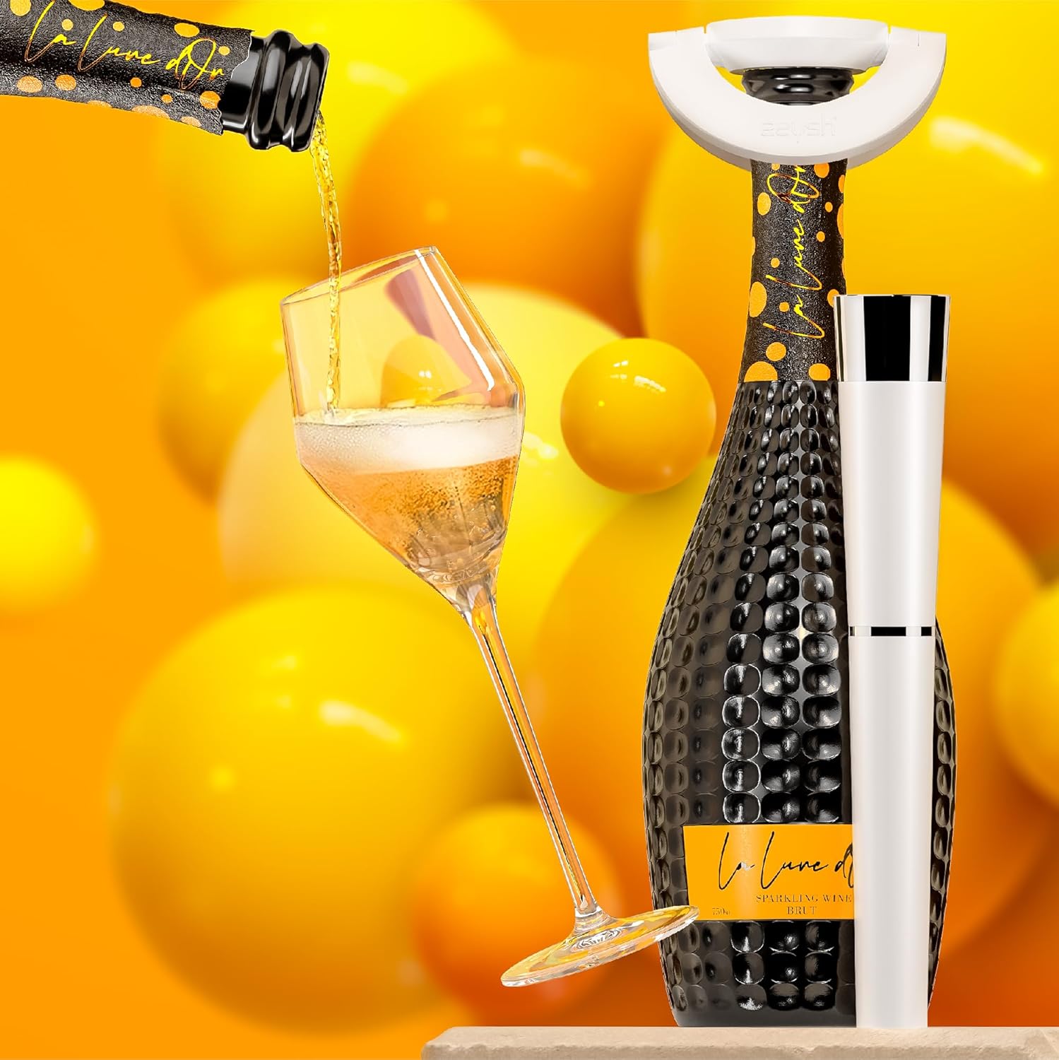 zzysh Tapón de vino espumoso  Preserve la efervescencia durante 4 semanas  Para el sistema de preservación de vino espumoso zzysh  Tapones de