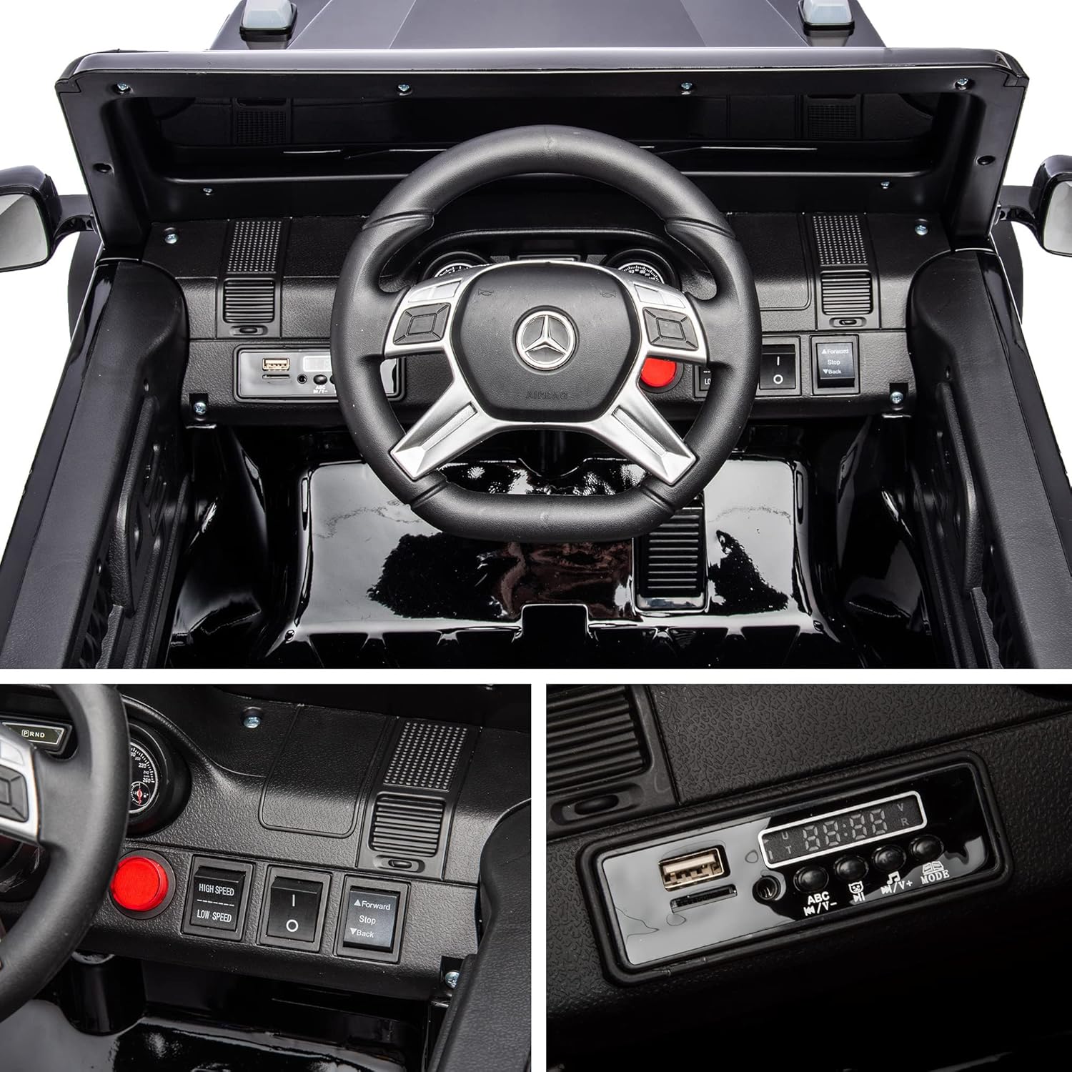 ccko Auto eléctrico para niños, vehículo eléctrico para niños de 24 V 200 W, auto eléctrico Mercedes-Benz con licencia para niños con amortiguador