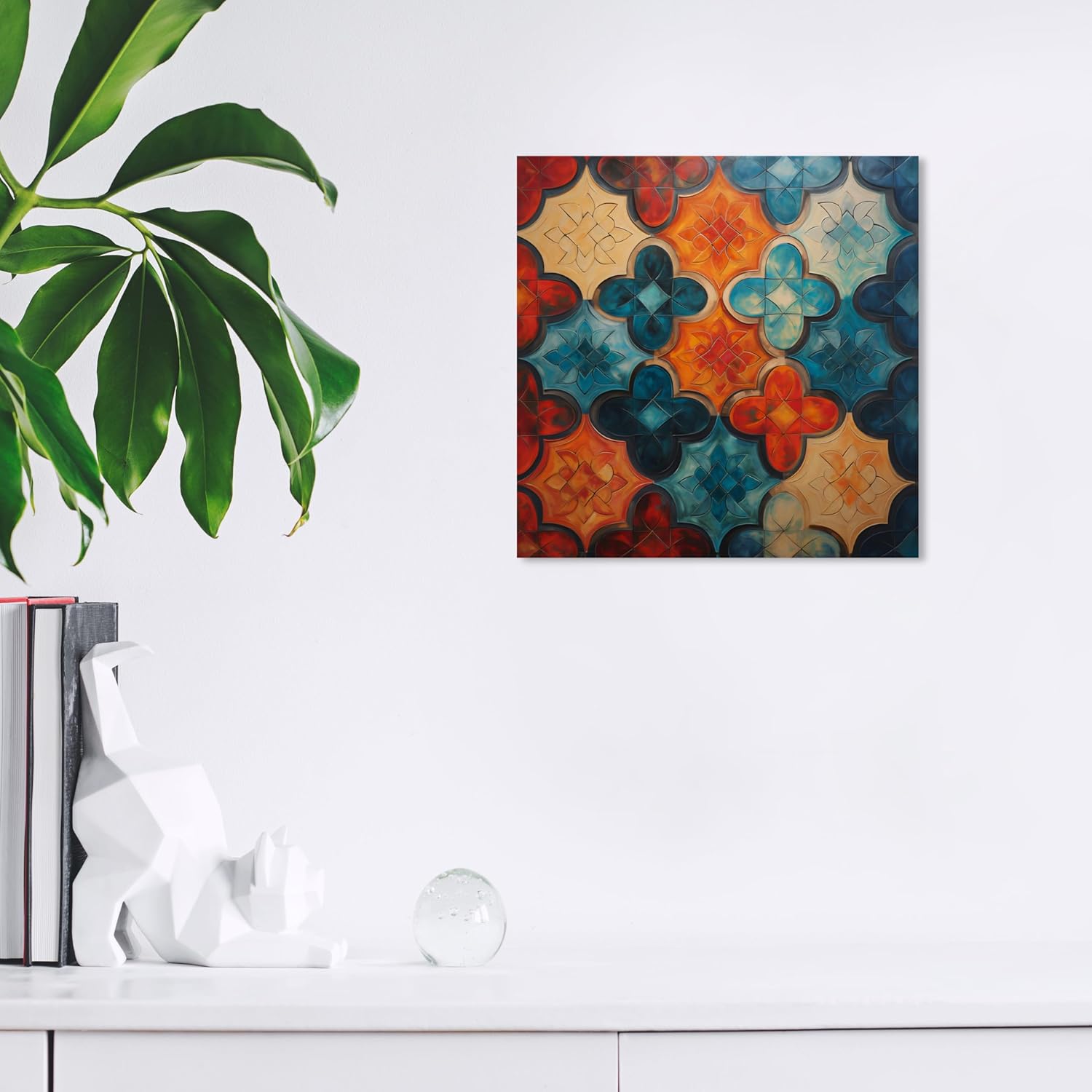 Wynwood Studio Lienzo abstracto y contemporáneo envuelto  Quadro di Mosaico I, arte de pared para sala de estar, dormitorio y baño, 12 x 12