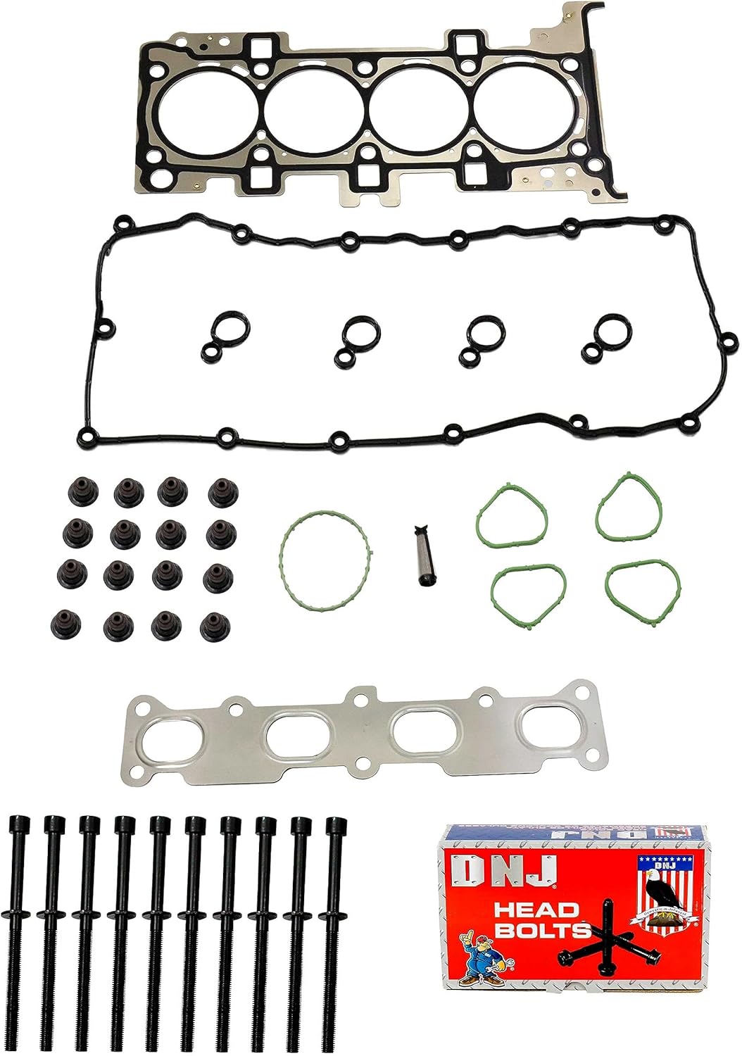 DNJ HGB1170 Juego de juntas de culata con kit de pernos de cabeza para Dodge Dart 2013-2016 2.0L L4 1995cc 122cid 16V DOHC