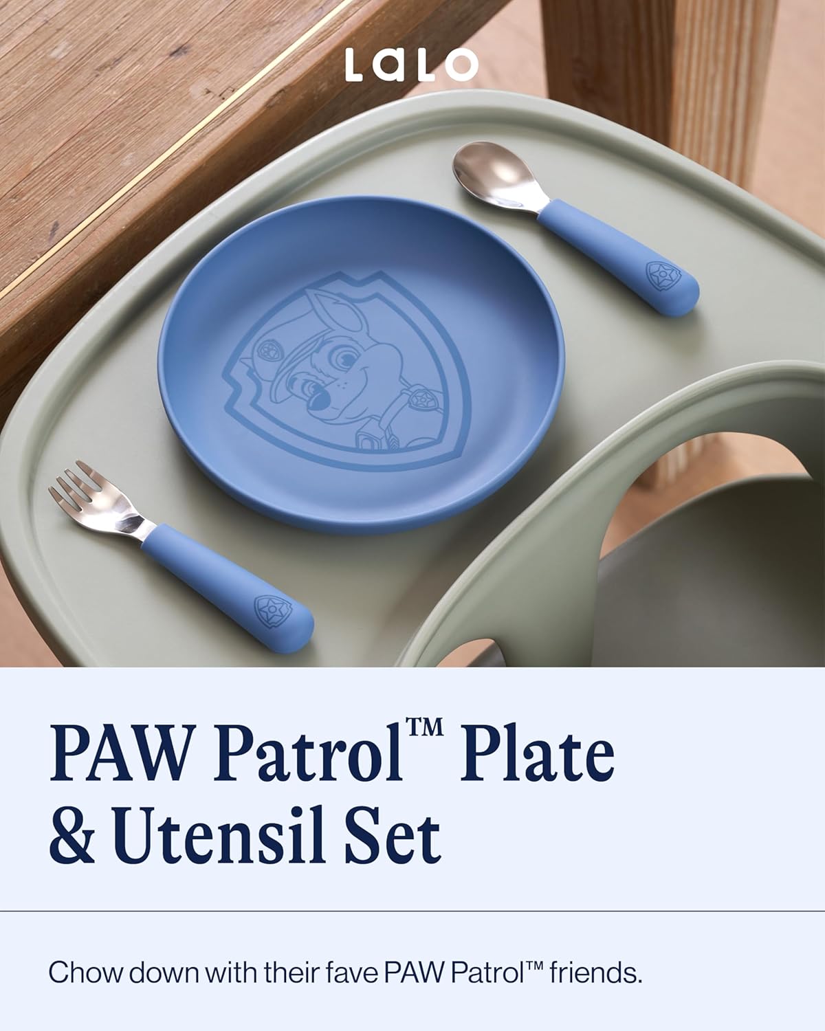 Lalo PAW Patrol – Juego de platos y utensilios para niños, apto para lavavajillas, sin BPA durante más de 12 meses, incluye plato, cuchara