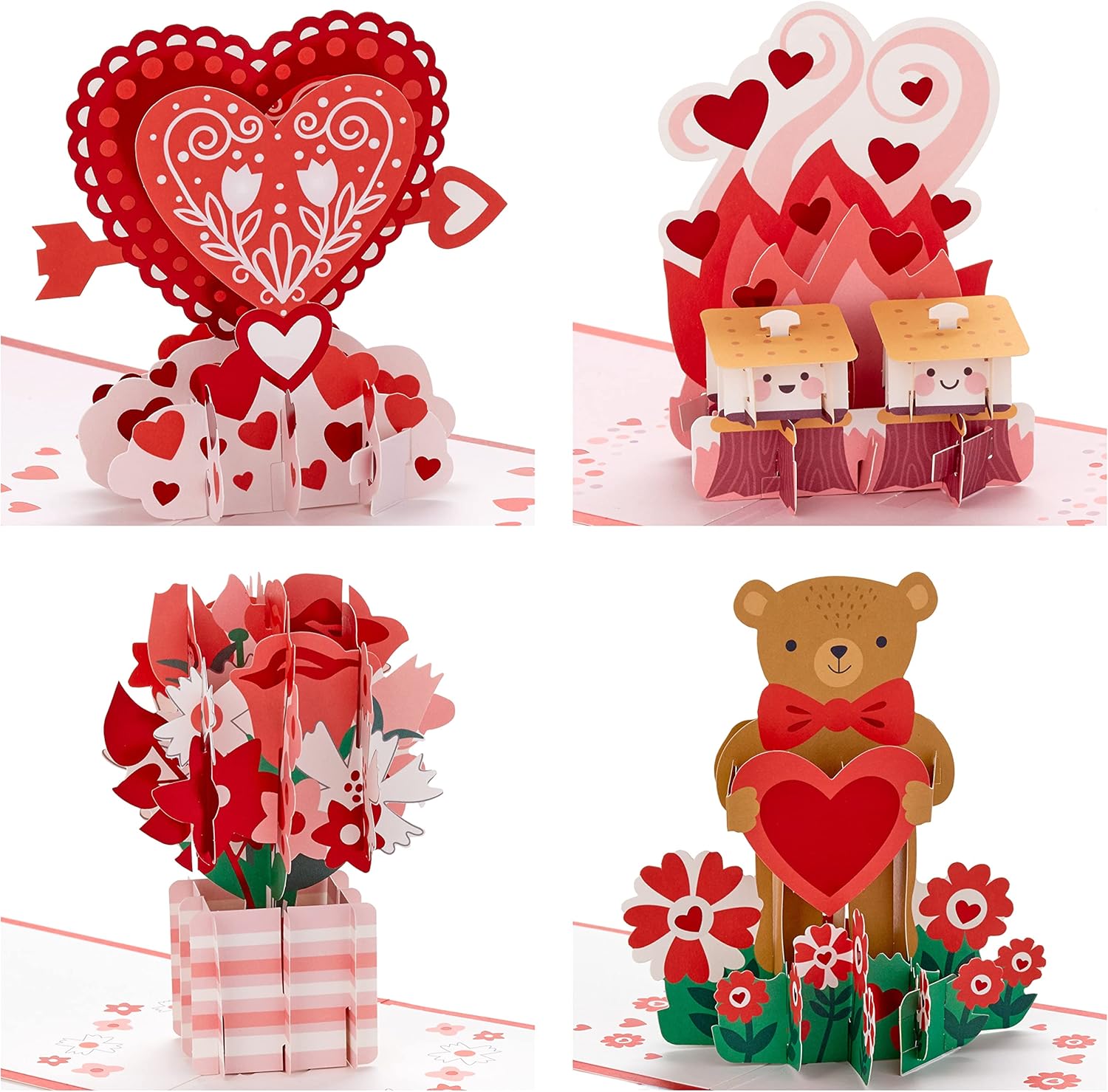 Hallmark Signature Paper Wonder Pop Up – Tarjetas de San Valentín (4 tarjetas con sobres)