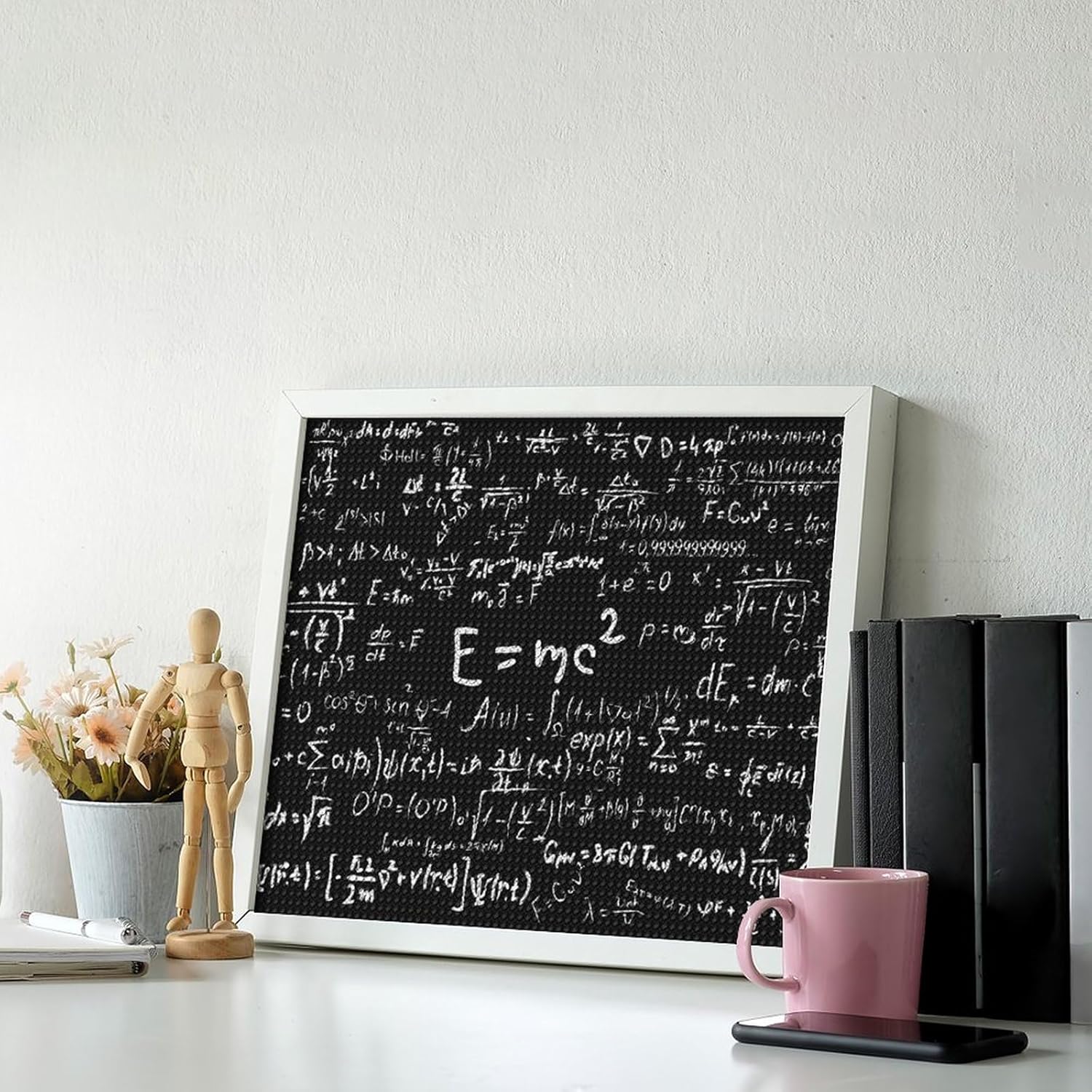 Physics and Math Science Formula Round Diamond Wall Art Kits for Adults Full Drill Painting Gift Home Decor