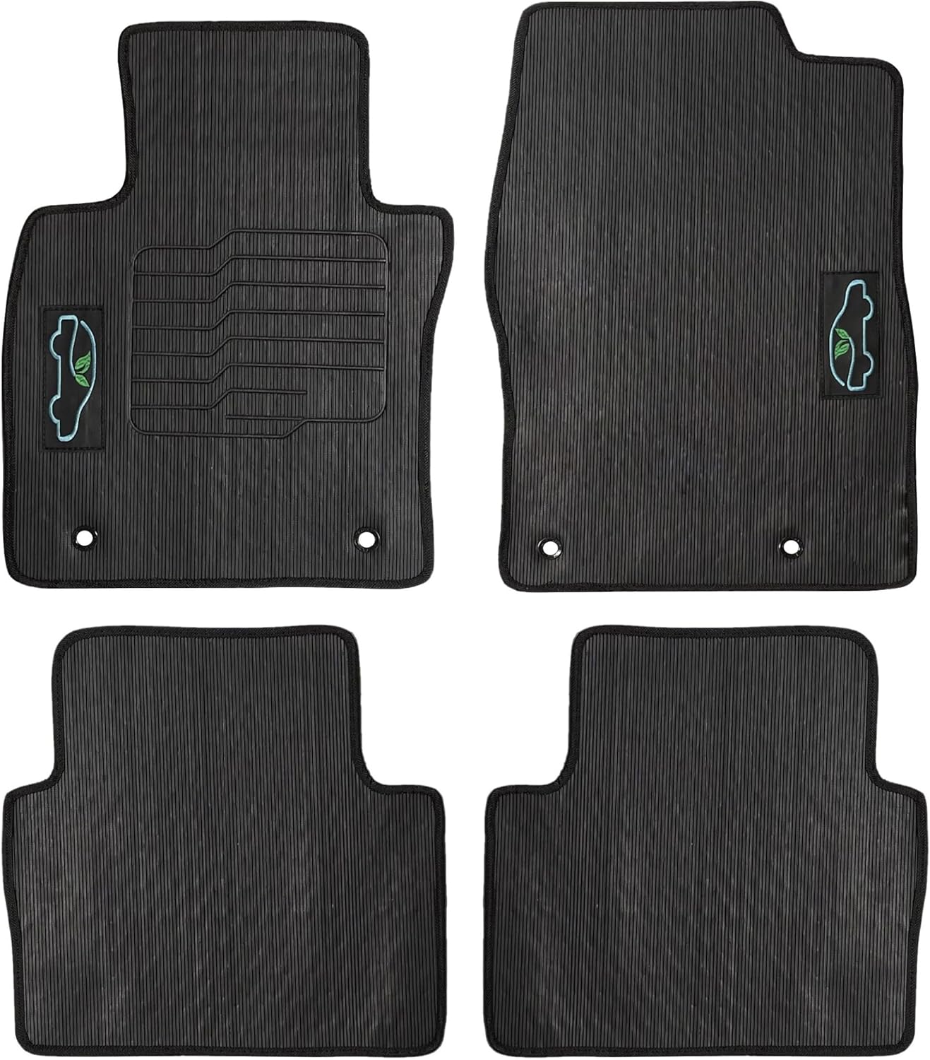 ecoMats Alfombrillas para todo tipo de clima para Mazda 3, CX-3 y Mazda CX-30 de 2019 a 2023, delanteras y traseras, color negro, cerraduras de