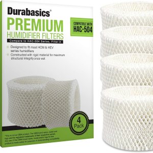 Durabasics Paquete de 4 filtros humidificadores de alta calidad compatibles con el filtro humidificador Honeywell HAC-504, HAC-504AW y Honeywell Durabasics Paquete de 4 filtros humidificadores de alta calidad compatibles con el filtro humidificador Honeywell HAC-504, HAC-504AW y Honeywell