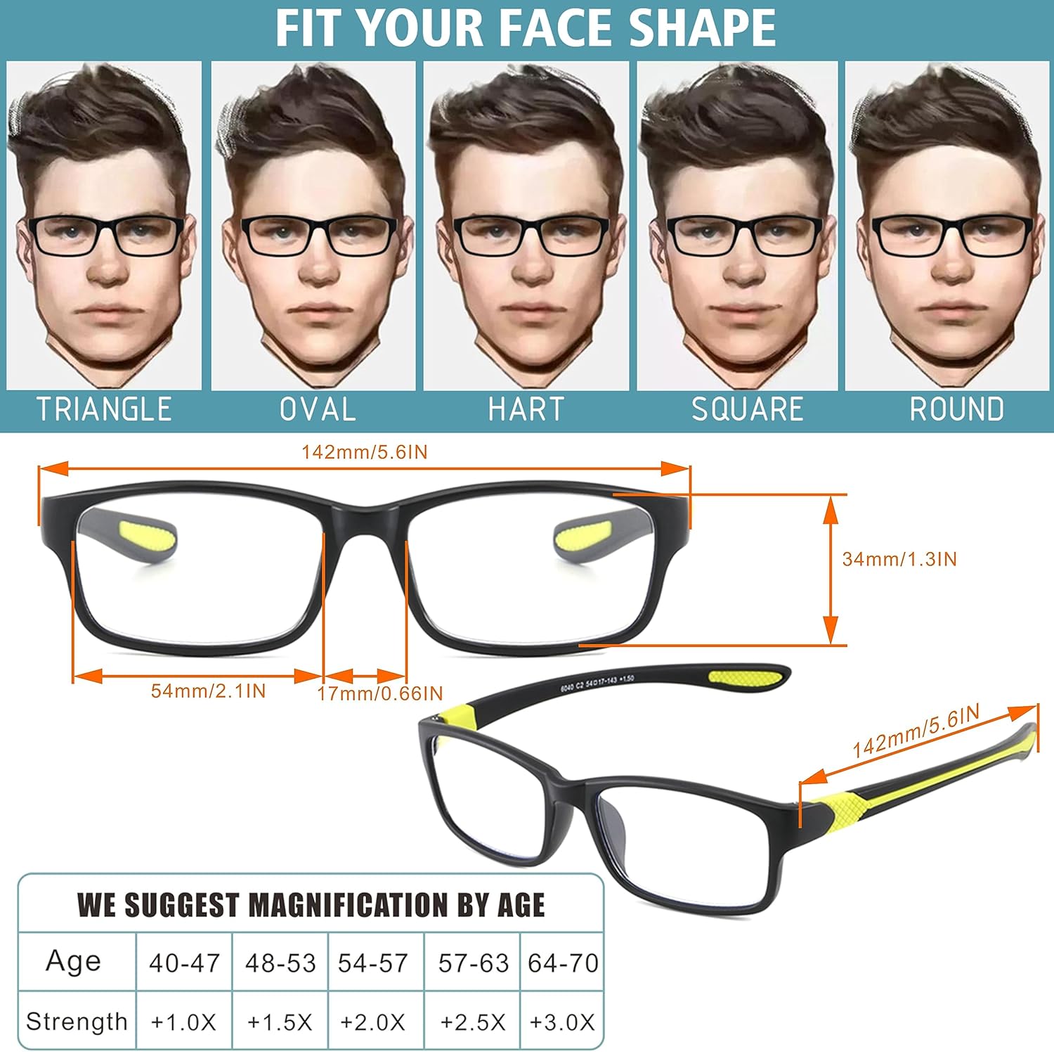 JCUANGR Photochromic Reading Glasses for Men,Wide Transition Sun Sport Readers,Large Stylish Blue Light Computer Eyeglasses