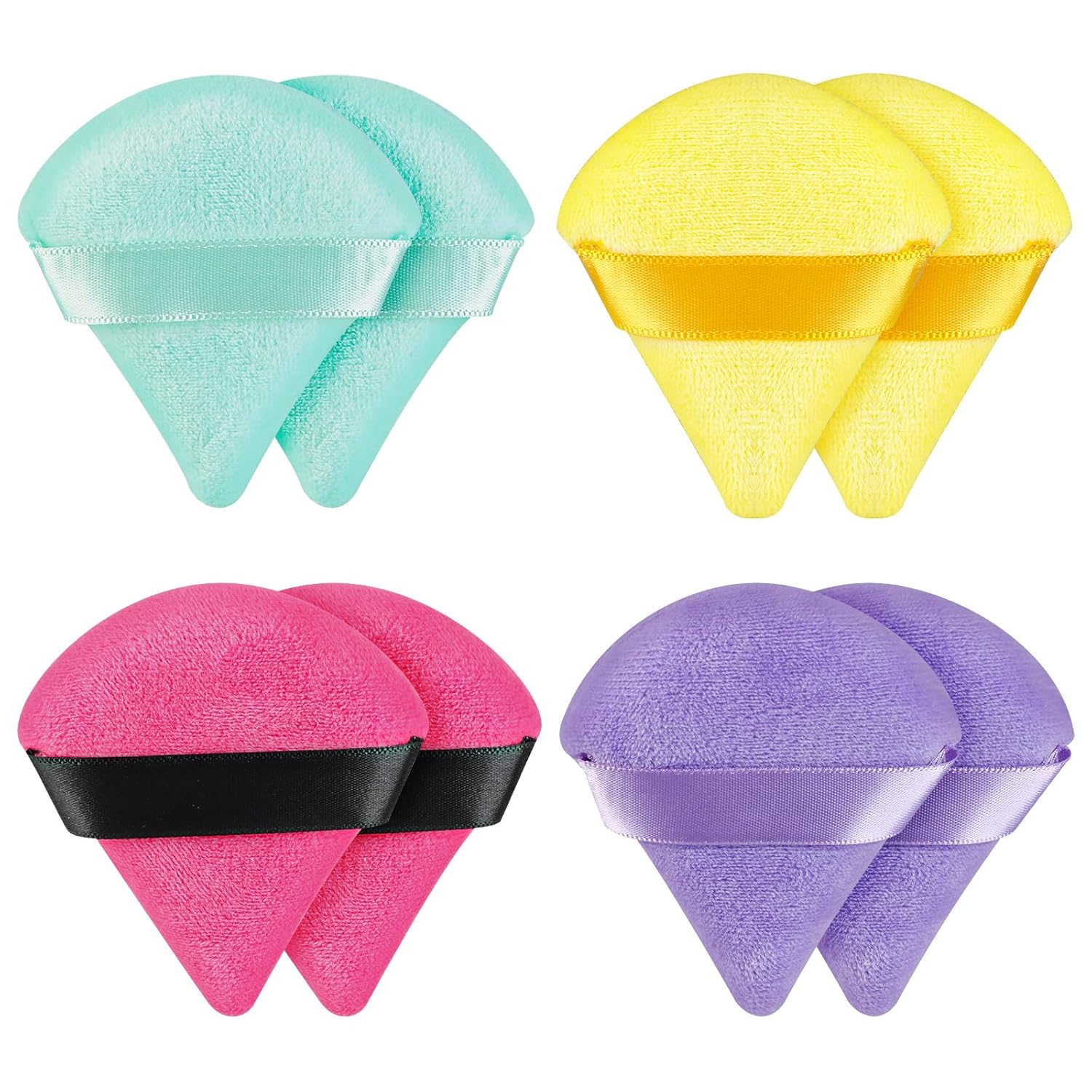 8 piezas triángulo polvo soplo cara triángulo suave maquillaje Puff terciopelo cosmética base licuadora esponja belleza maquillaje herramientas