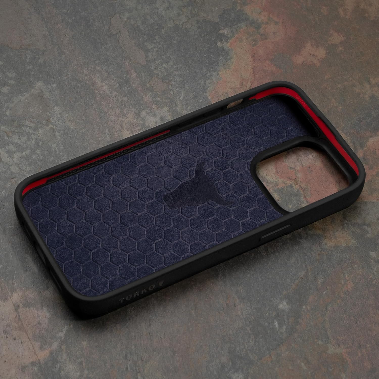 TORRO Funda de cuero compatible con iPhone 15 Pro Max – Funda de cuero de primera calidad – Azul marino