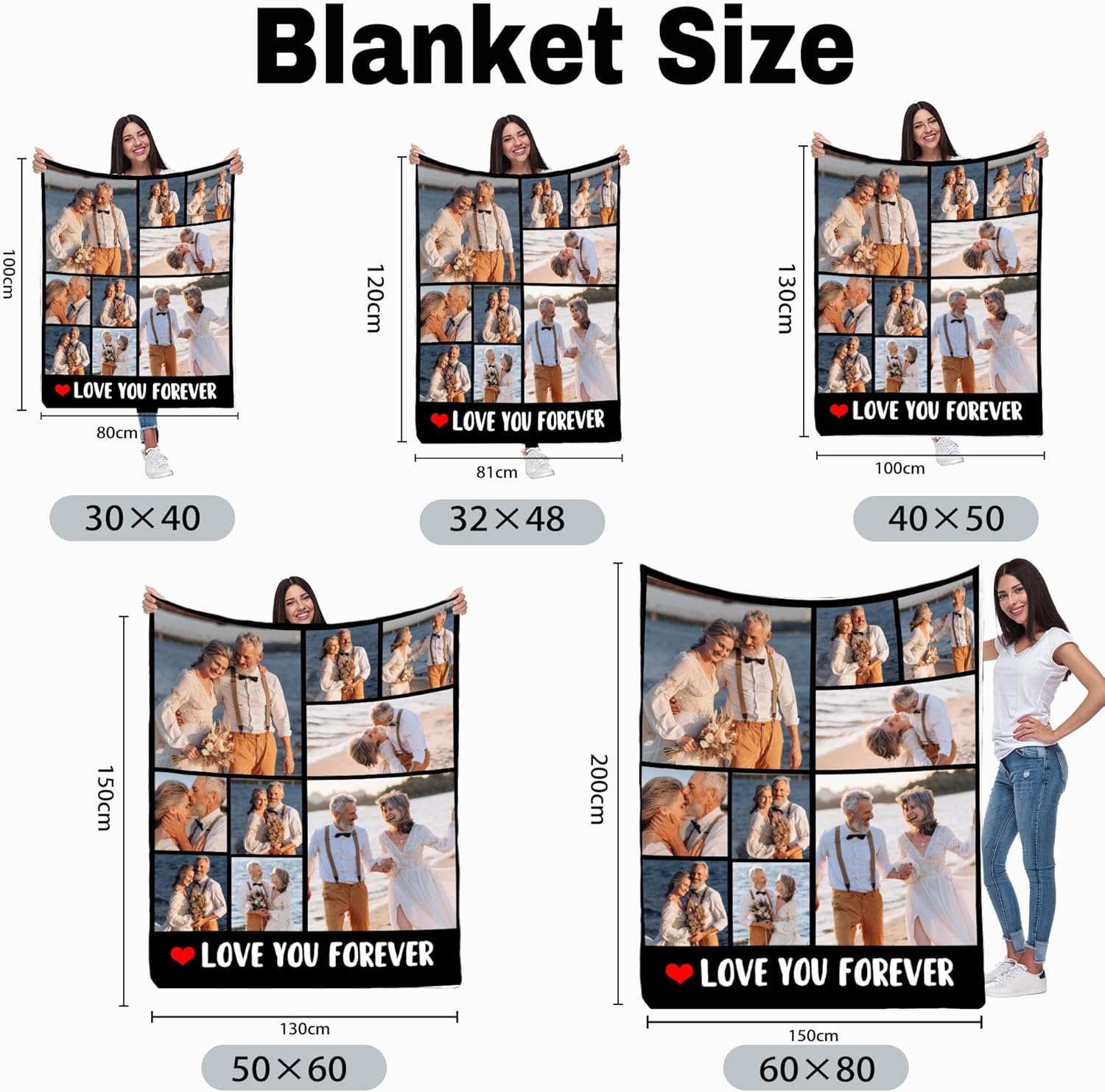 Mantas personalizadas con fotos, texto, manta personalizada con imagen, tamaño matrimonial, manta de franela suave personalizada, regalos para