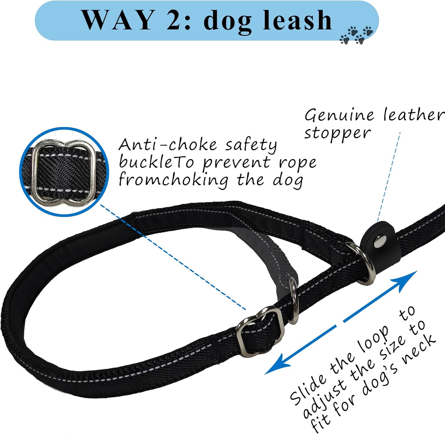 Multifuncional Figura 8 Cabeza acolchada Cabestro Caminar Entrenamiento Reflectante Slip Lead Perro Bozal Correa (Rosa Claro)