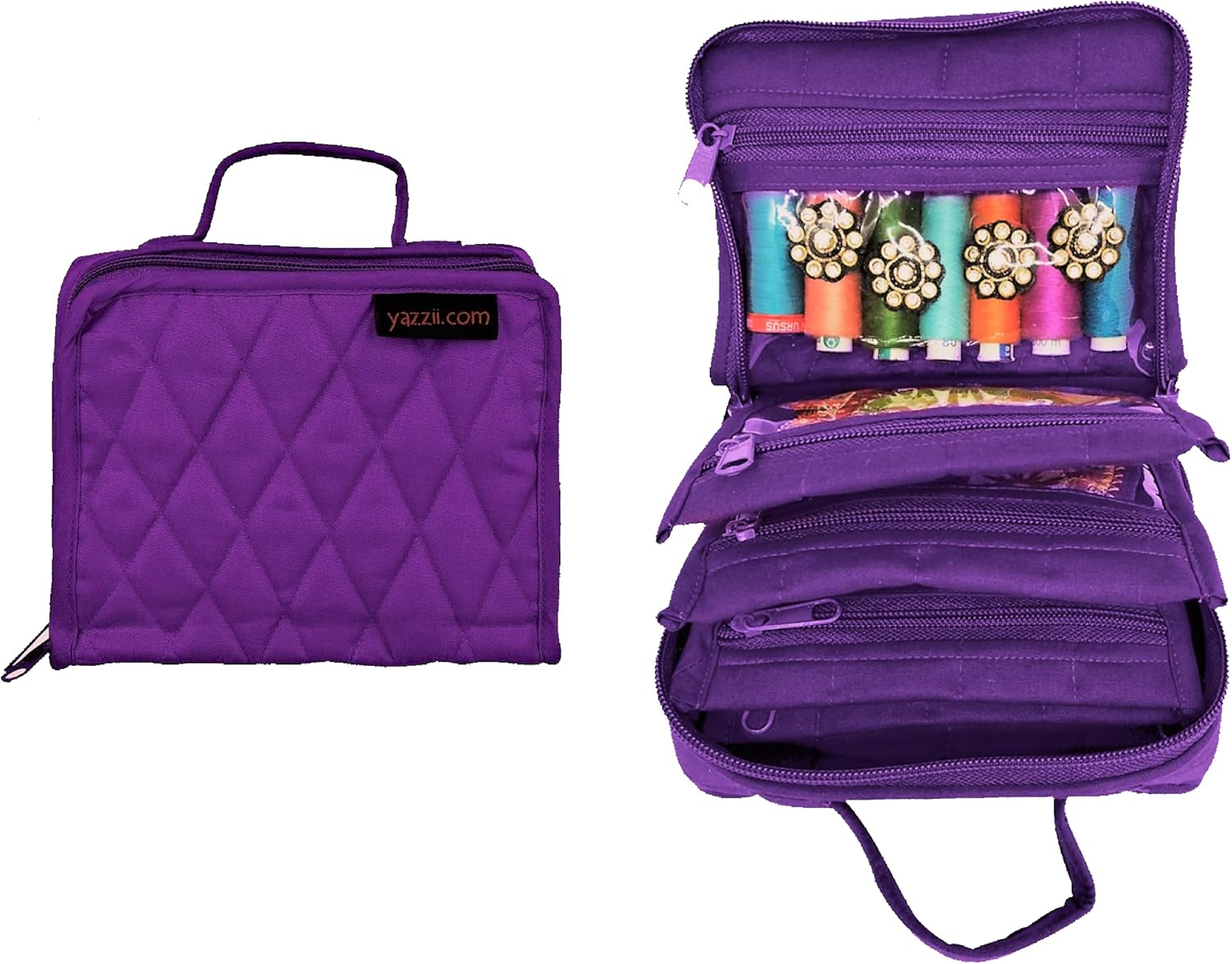 Yazzii Crafters – Mini bolsa organizadora de almacenamiento multiusos para manualidades, cosméticos y joyas