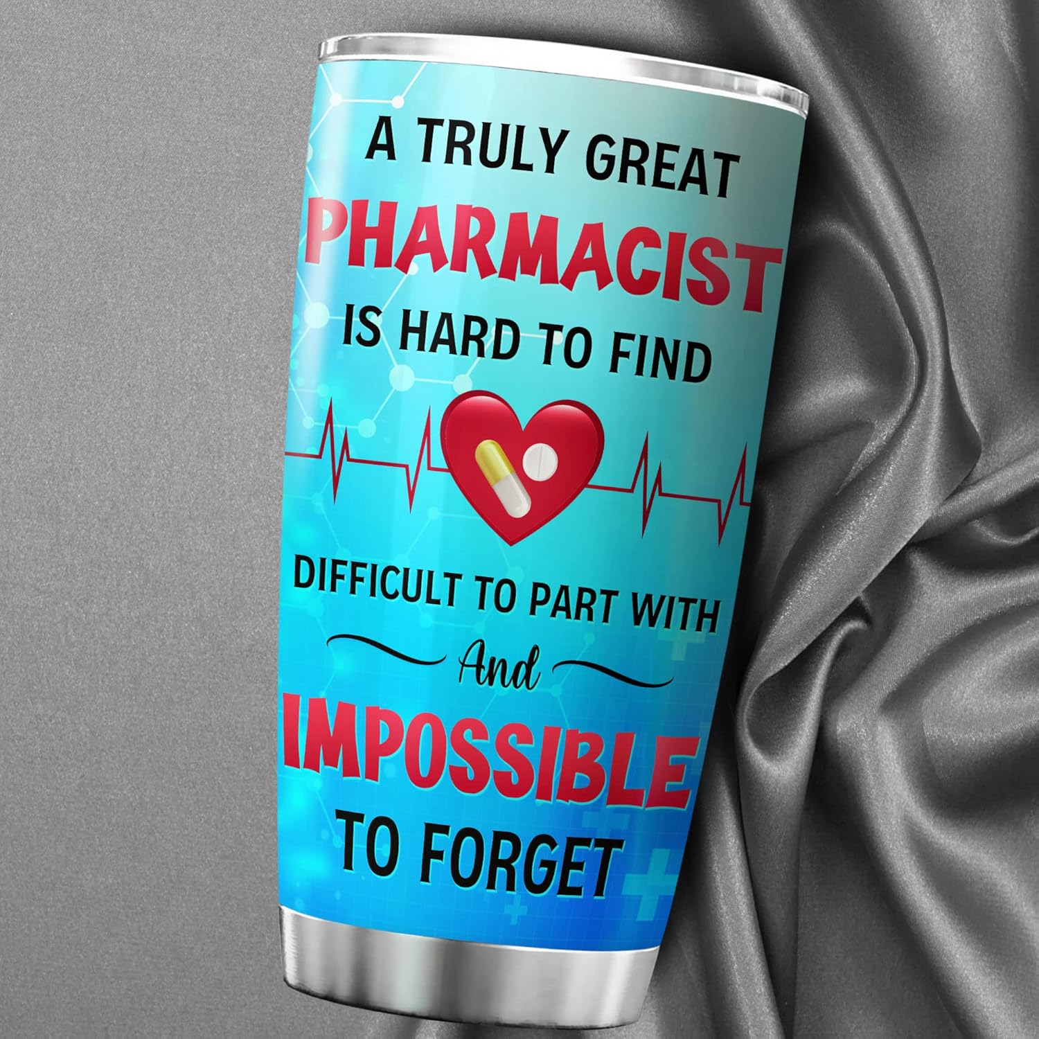 ZOXIX Vaso personalizado con aislamiento para farmacéuticos con nombre, 20 onzas, regalos para técnicos de farmacia, regalos para compañeros de