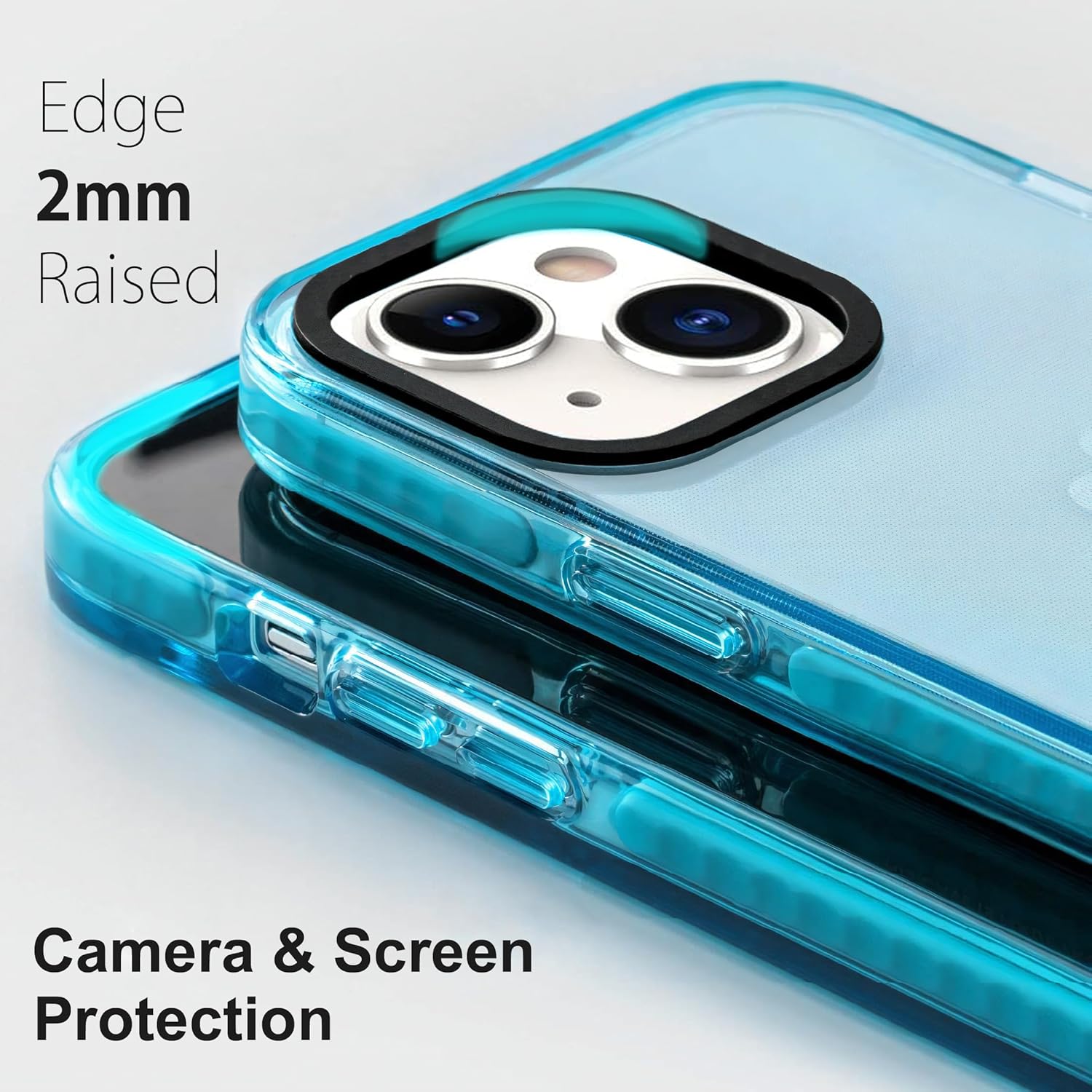 Funda transparente neón para iPhone 14 de 6.1 pulgadas, bonito diseño retro vibrante para mujeres, accesorios de los años 80, funda protectora de