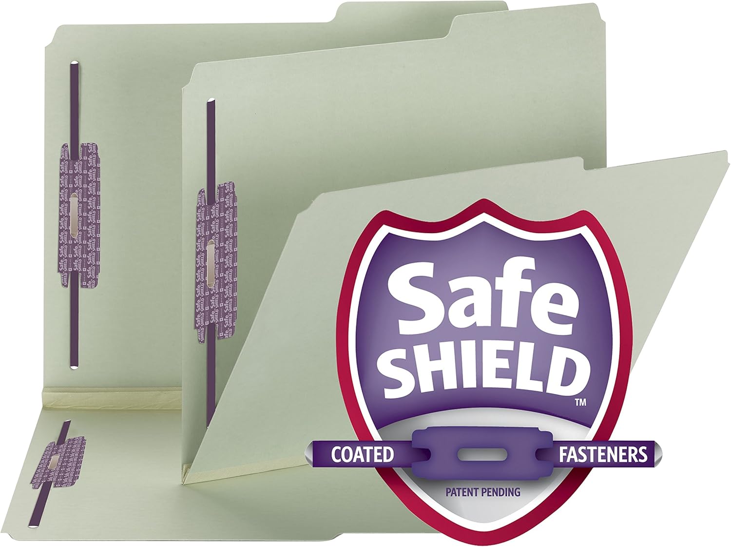 Smead Carpeta de archivos de cierre de cartón prensado con cierres SafeSHIELD, 2 sujetadores, pestaña de corte 25 posición correcta, altura de guía,