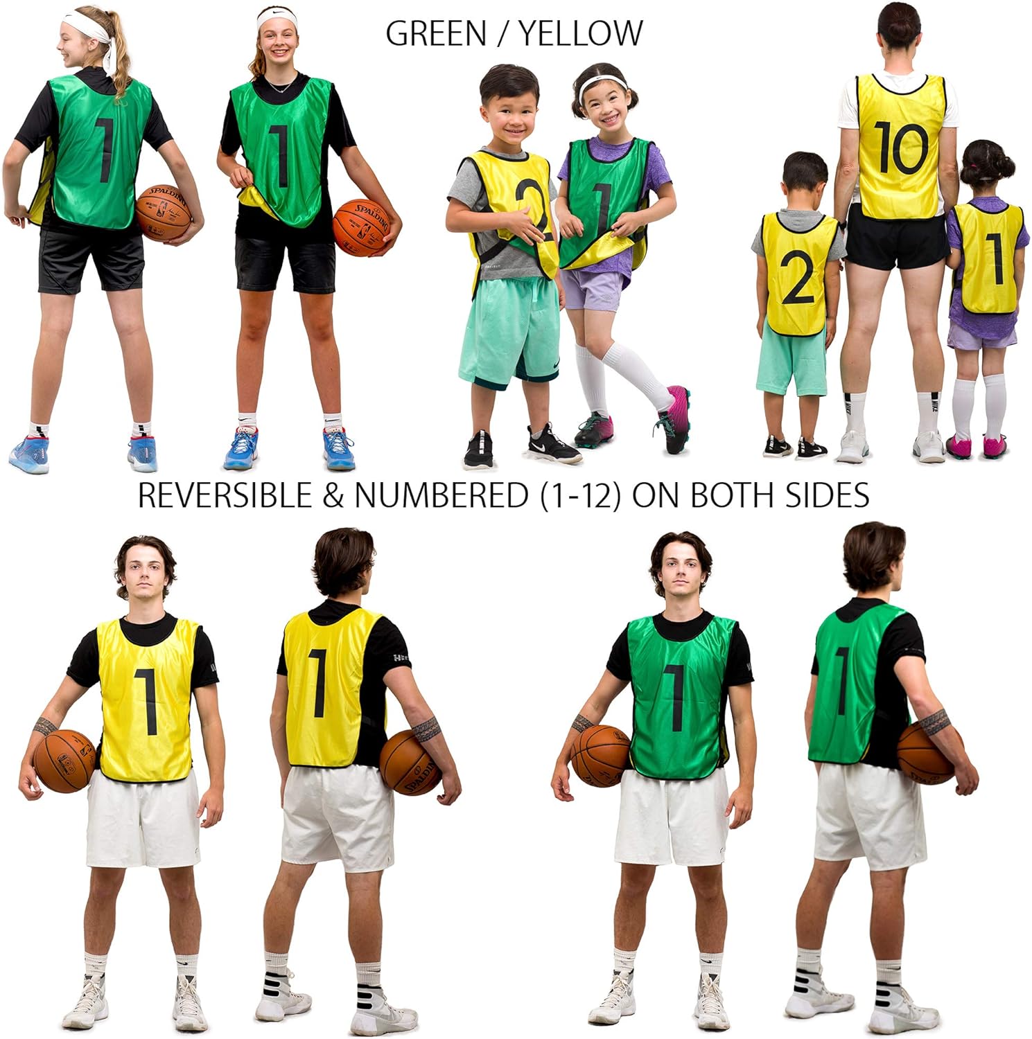 Pinnies – Chalecos de práctica numerados reversibles para fútbol, baloncesto, pruebas, ligas, adultos y niños