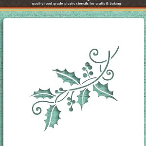 Plantilla de galletas y manualidades en aerosol de acebo de Designer Stencils Plantilla de galletas y manualidades en aerosol de acebo de Designer Stencils