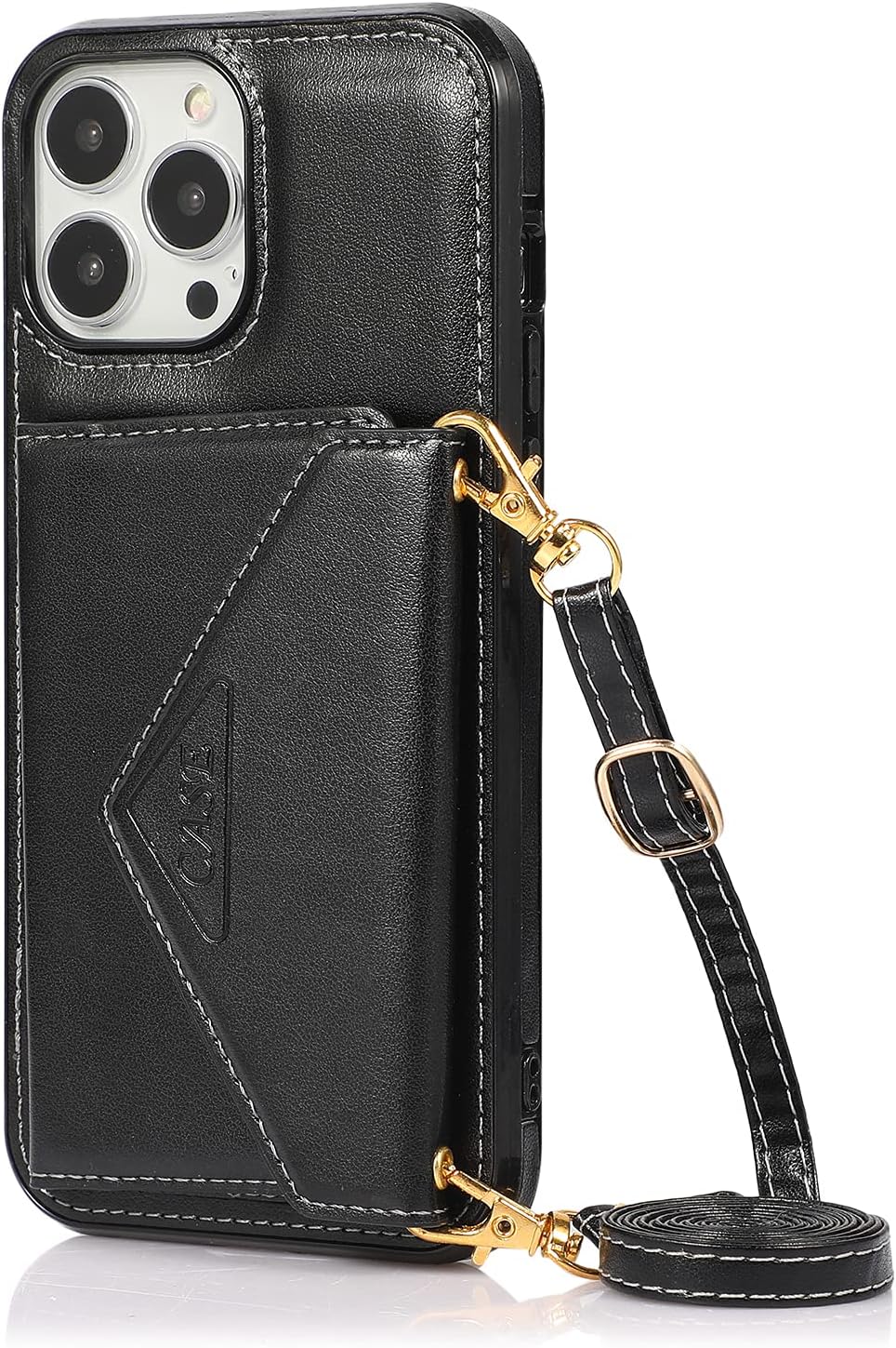 Asuwish Compatible con iPhone 14 Pro 6.1 pulgadas Crossbody Wallet Case y protector de pantalla de vidrio templado, soporte para tarjeta de crédito,
