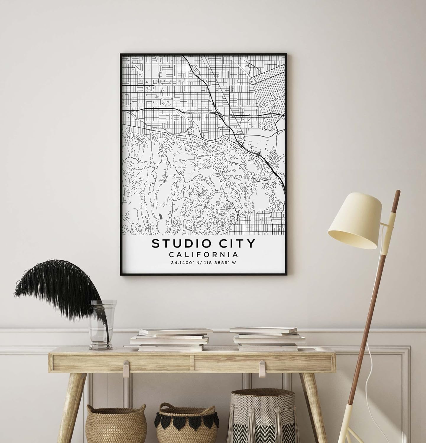 Mapa de Studio City, California, Light 2 (18×24)