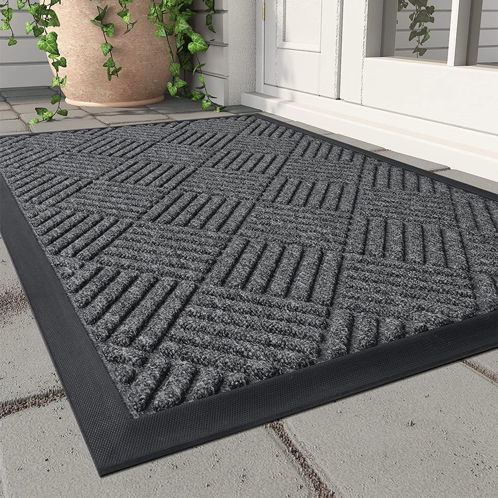 MontVoo – Tapete para puerta delantera para interiores y exteriores, tapete de bienvenida, tapete de entrada para puerta interior y exterior, tapete