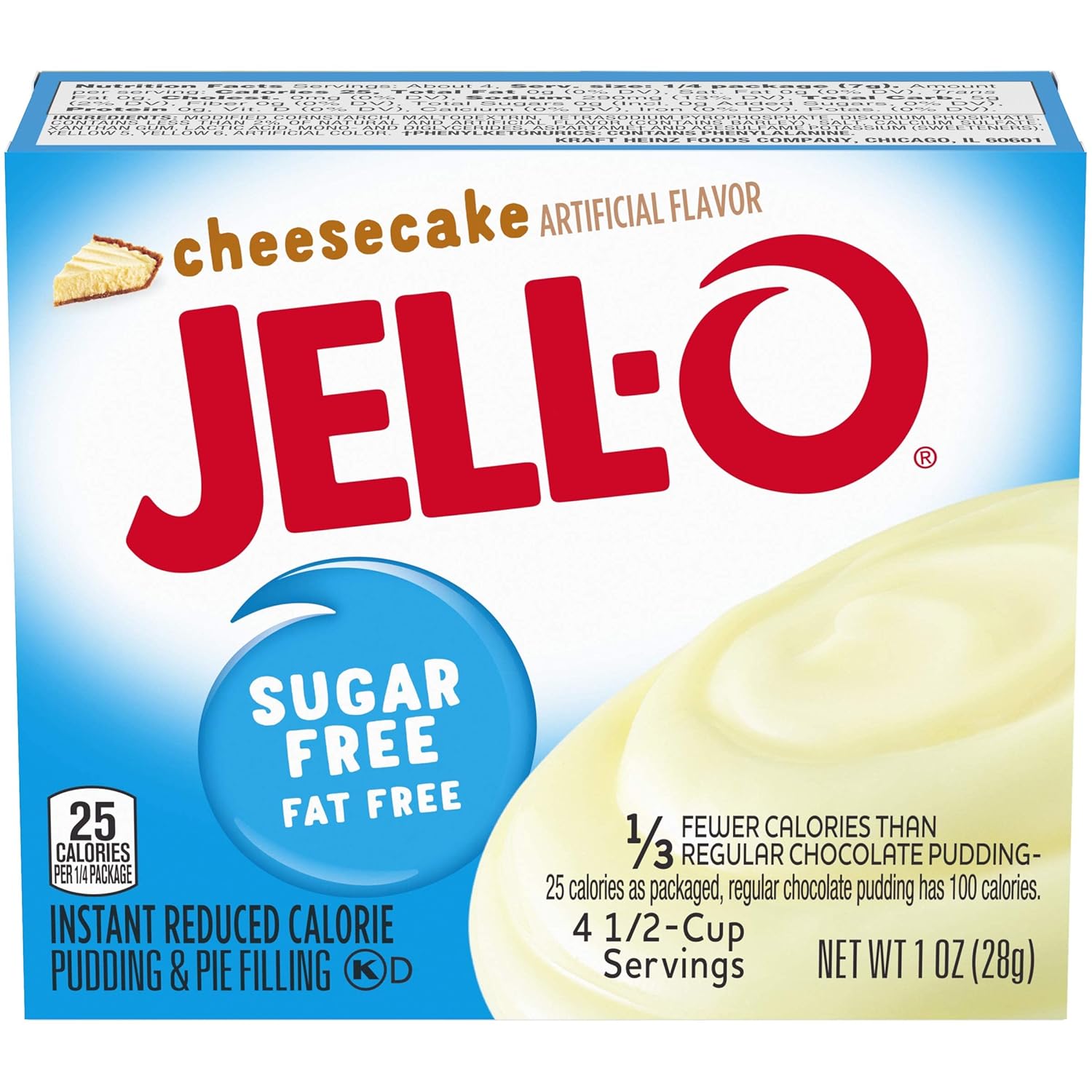Jell-O – Pudín sabor pastel de queso, paquete de 4 cajas