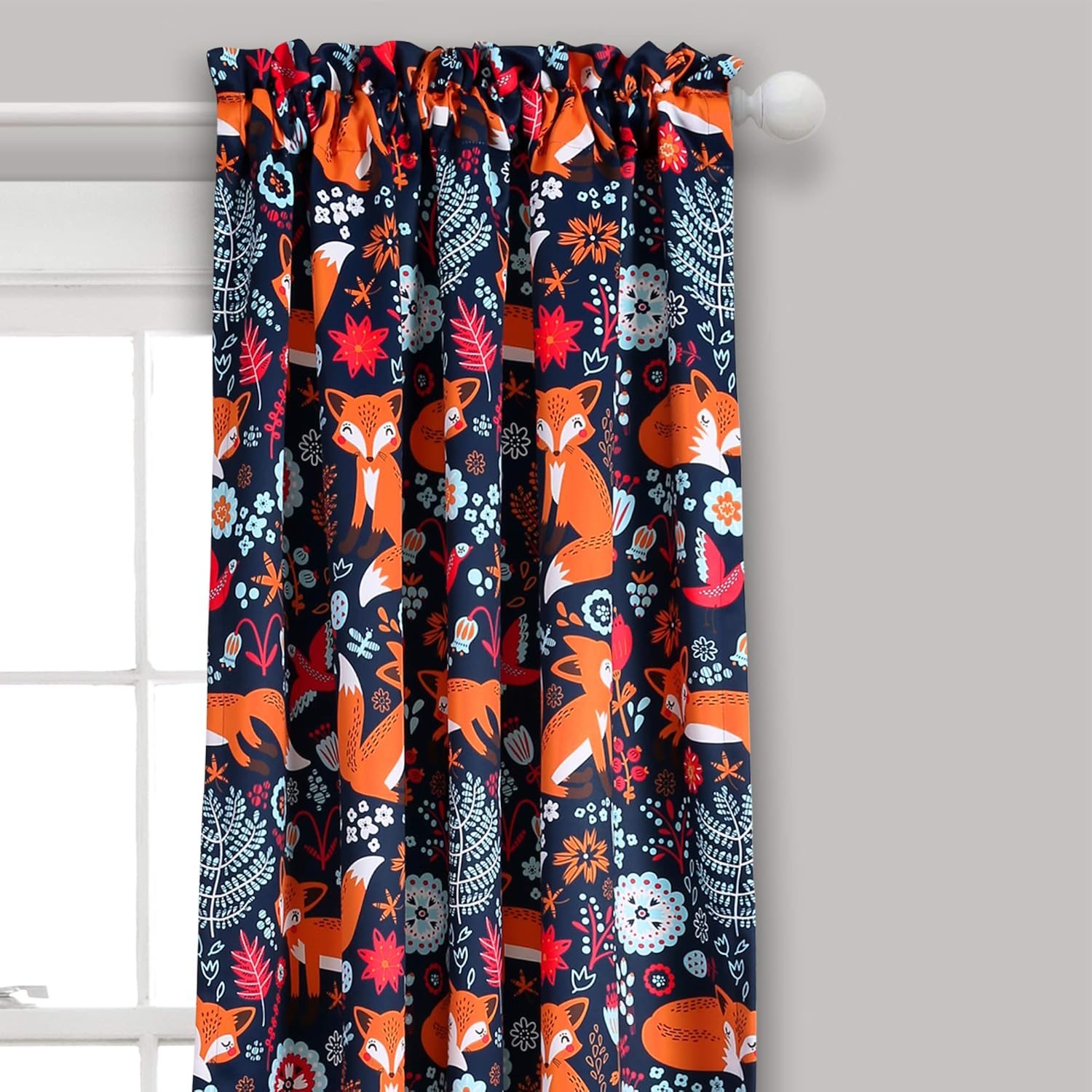 Lush Decor Lush Décor Pixie Fox – Par de paneles de cortinas para oscurecer la habitación, 52 pulgadas de ancho x 84 pulgadas de largo, azul marino