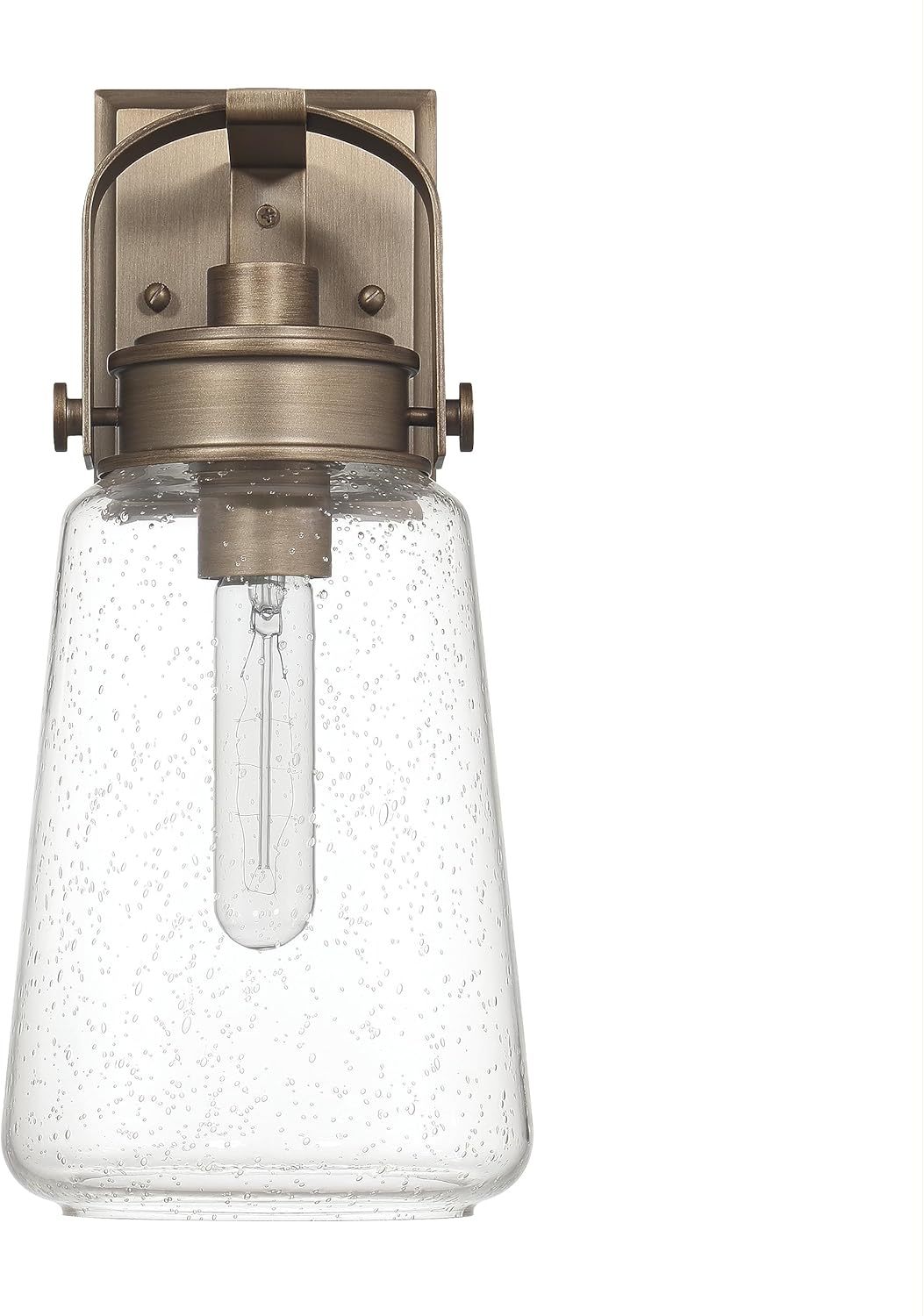 Robert Stevenson Lighting Gage – Lámpara industrial de vidrio y metal para exteriores, color oro toscano