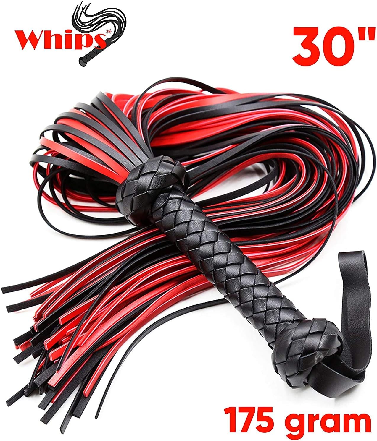 Látigo de cuero rojo de 30 pulgadas, látigo de caballo ecuestre – Látigo de caballo rojo