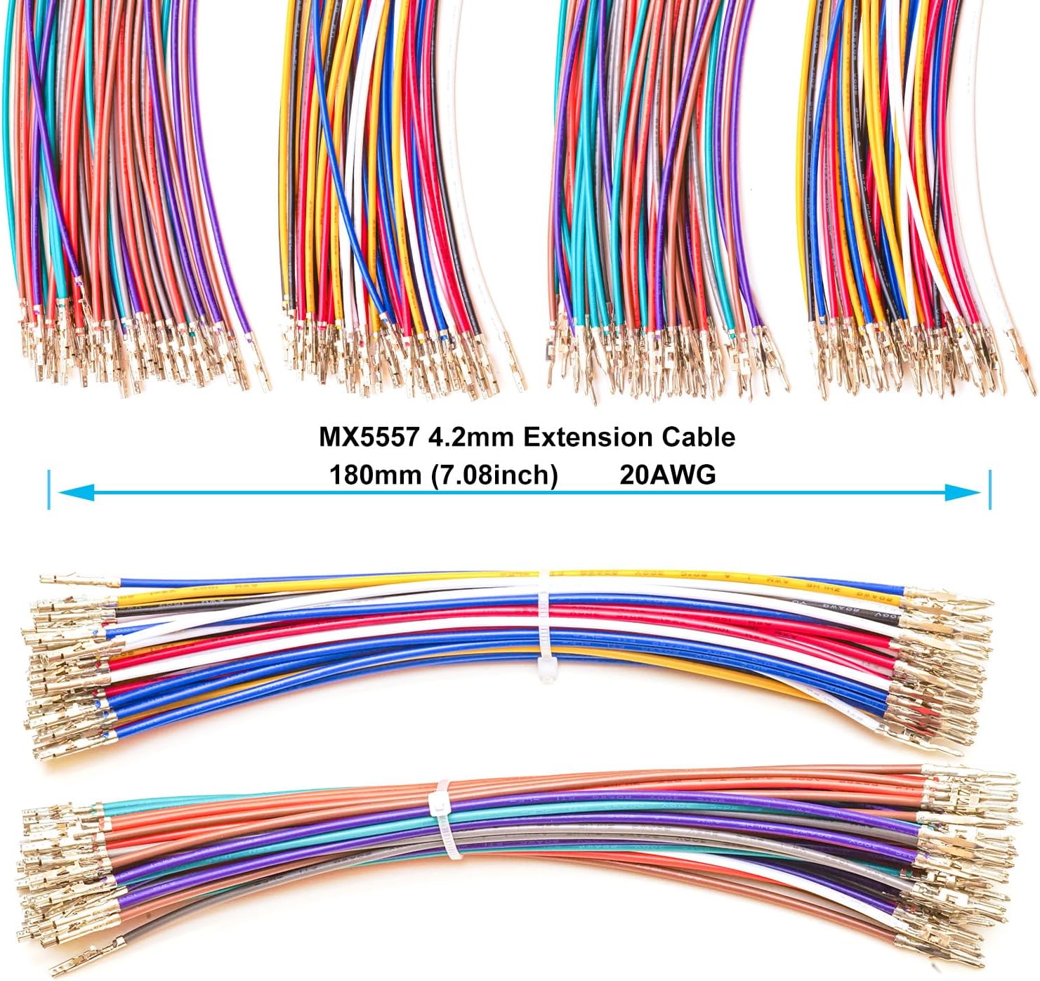 Molex 5557 – Kit de conectores de extensión macho y hembra de 0.165 in con cables preprensados de alta calidad de 20 AWG, conector adaptador de