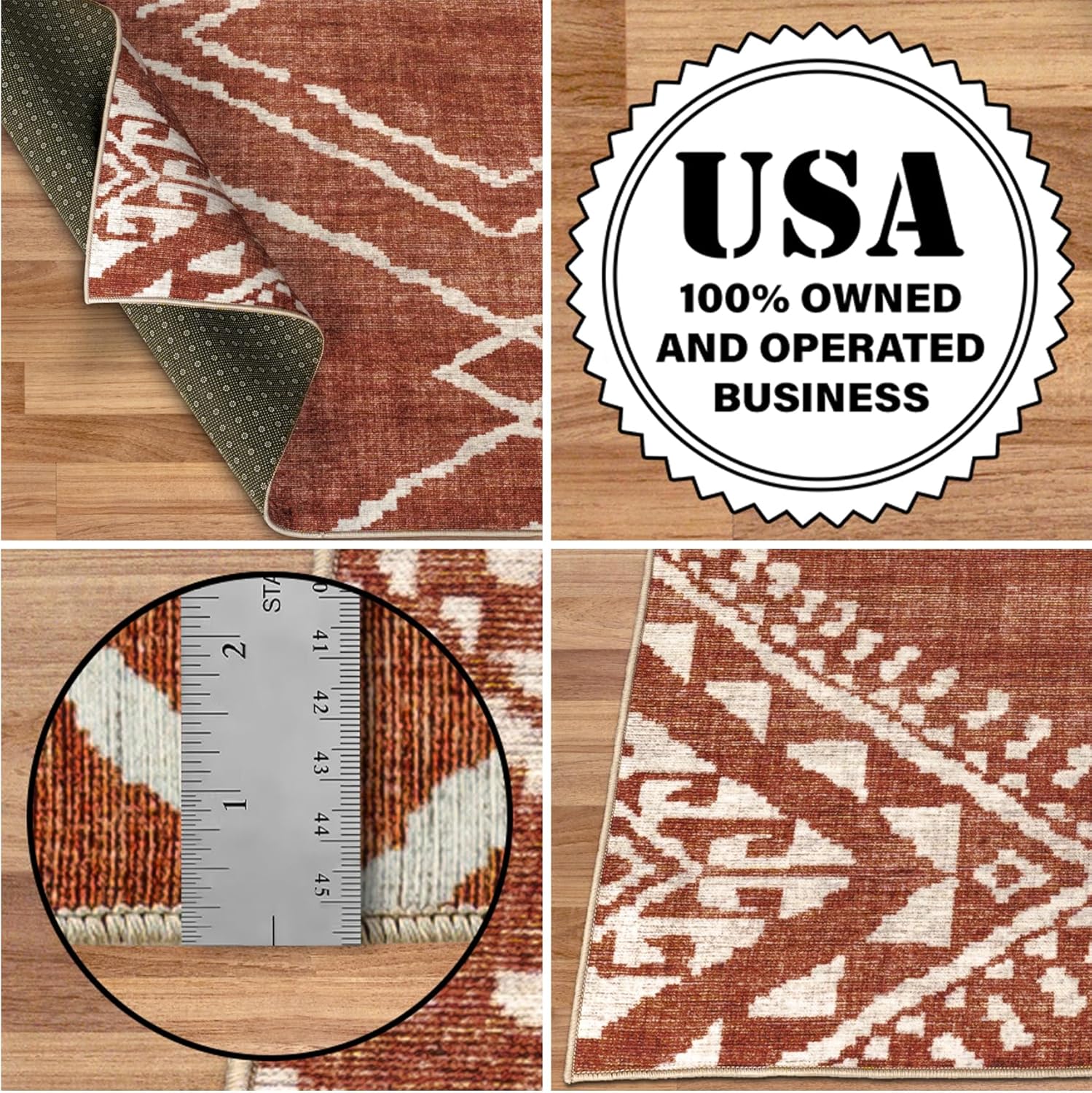 ReaLife – Alfombra lavable a máquina, para sala de estar, dormitorio, baño, cocina, entrada, oficina, antideslizante, de pelo bajo, resistente a las