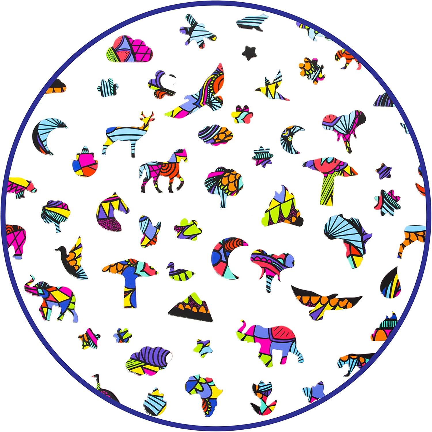 Hidden Shapes – Rompecabezas para adultos – 300 piezas – Dibujado a mano – 75 formas ocultas únicas – Gran regalo para mamá, papá, adolescentes,