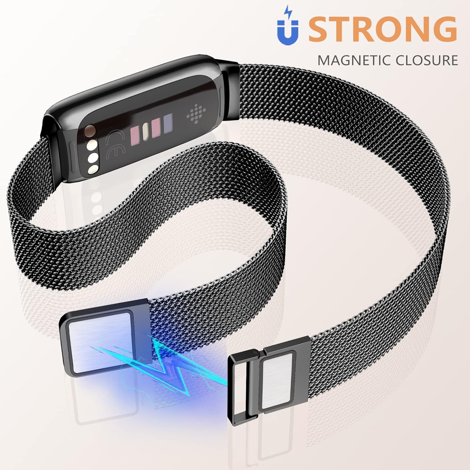 Zedoli Compatible con Fitbit Luxe Bands para mujeres y hombres, correa de repuesto de metal de malla milanesa de acero inoxidable para Fitbit