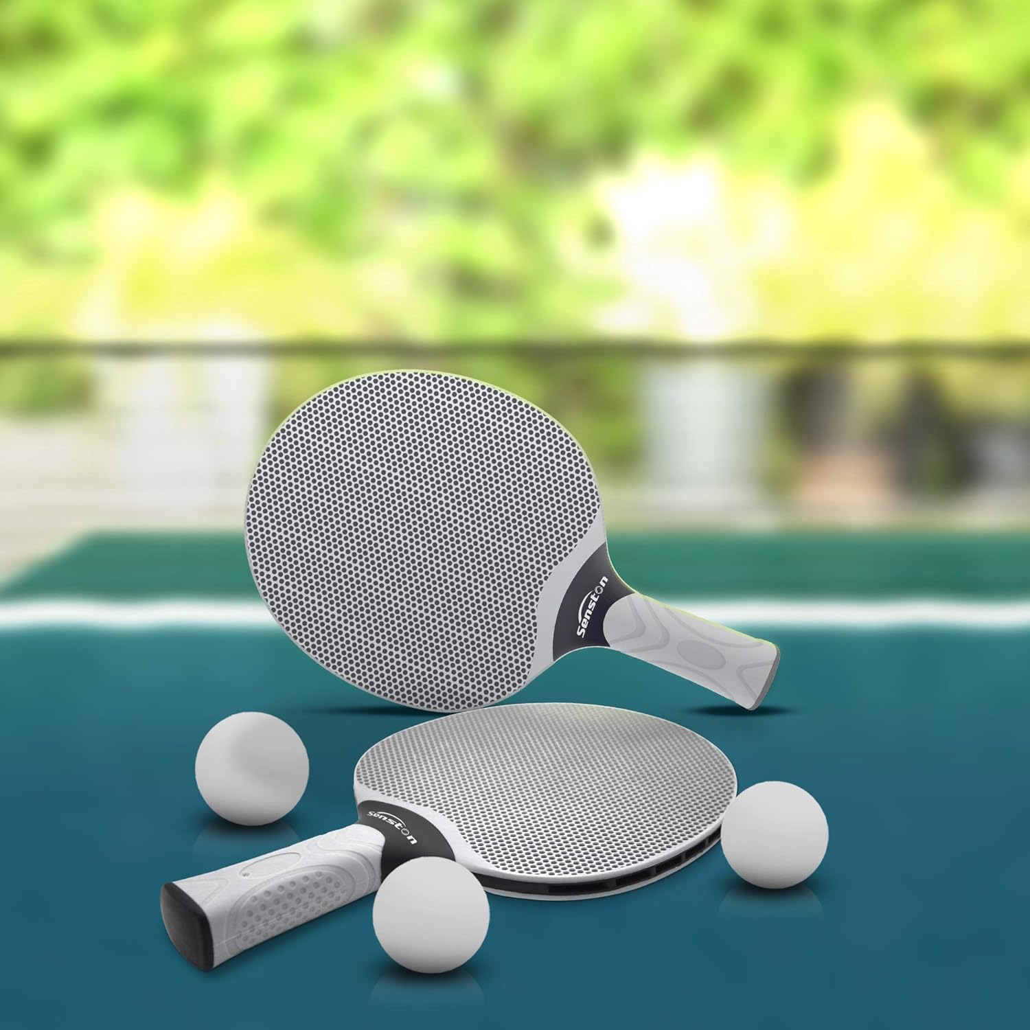 Senston Juego de raquetas de tenis de mesa, raqueta profesional de tenis de mesa con 3 bolas, juego de paletas de ping pong de goma compuesta