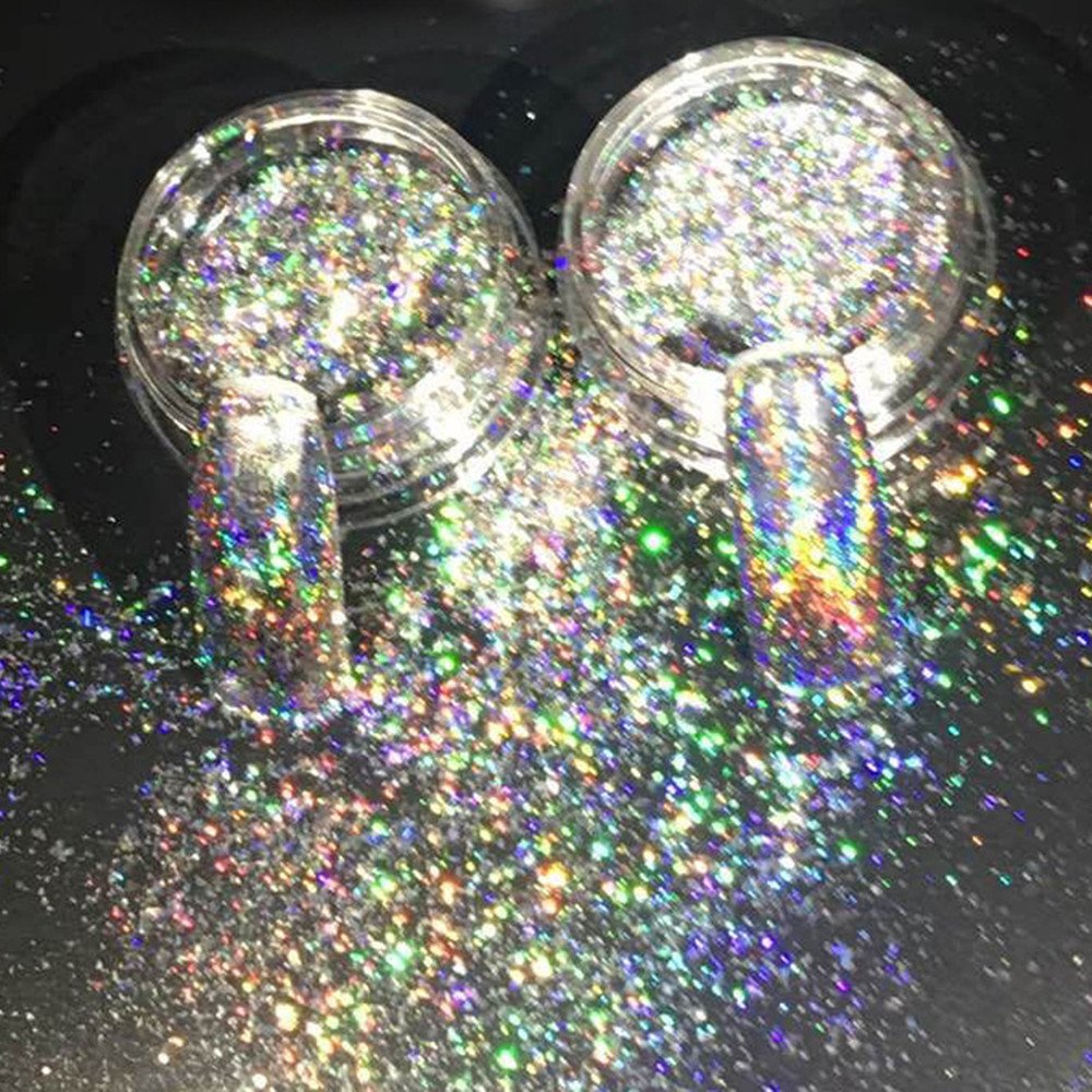 Joyeee Arte de uñas con purpurina mágica espejo brillante cromo polvo de uñas efecto arco iris para bricolaje maquillaje uñas puntas decoración