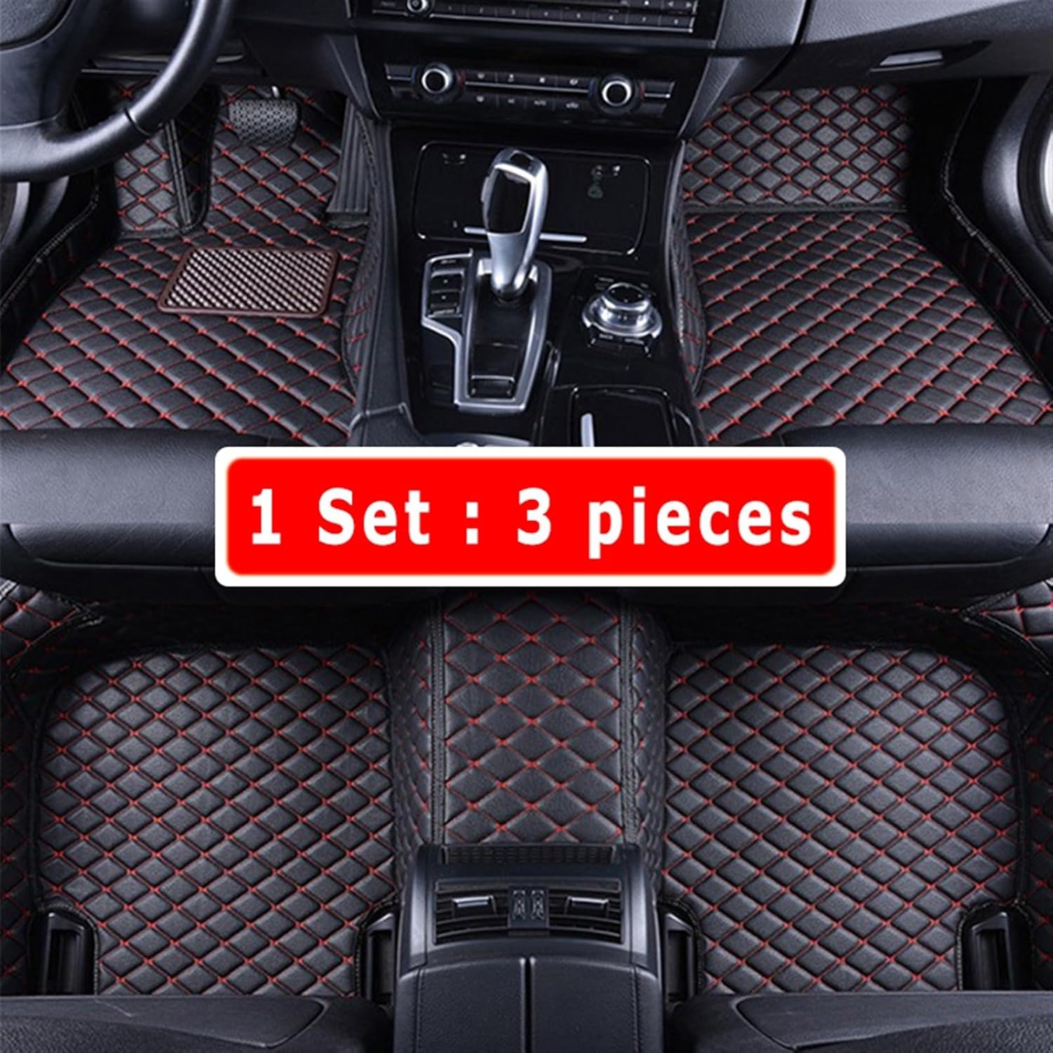 Tapete de coche para Nissans X-Trail xtrail 2021 2020 2019 2018 2017 (5 asientos) para interiores de automóviles (color LHD 3 unidades, rojo)
