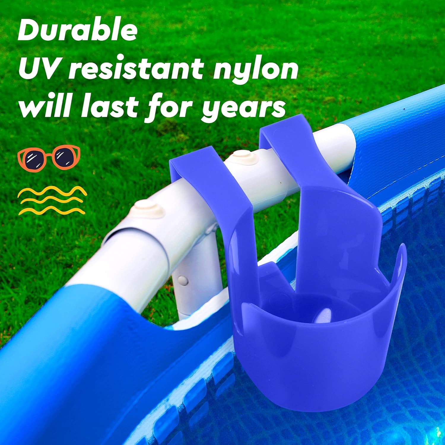 Impresa Soportes para bebidas de piscina  Paquete de 6  Suministros para piscina  Portavasos de piscina sobre el suelo para bebidas  Resistente a