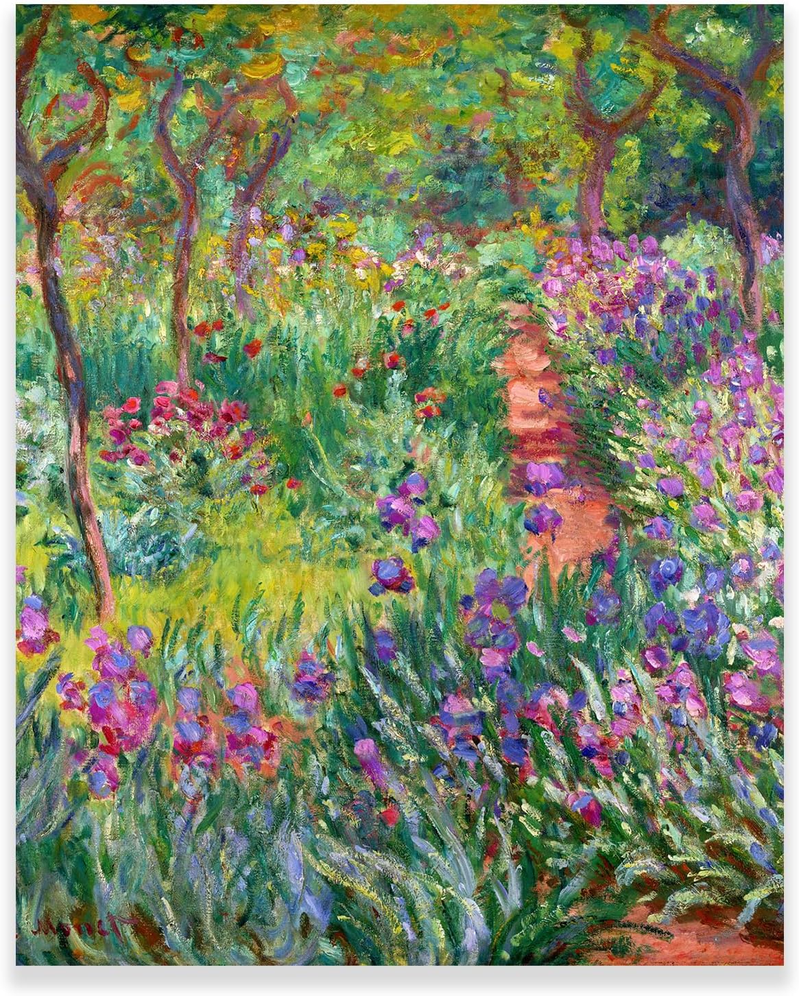 KWAY Claude Monet – Lienzo decorativo para pared, póster de The Iris Garden at Giverny, impresiones artísticas impresionistas, decoración de pared