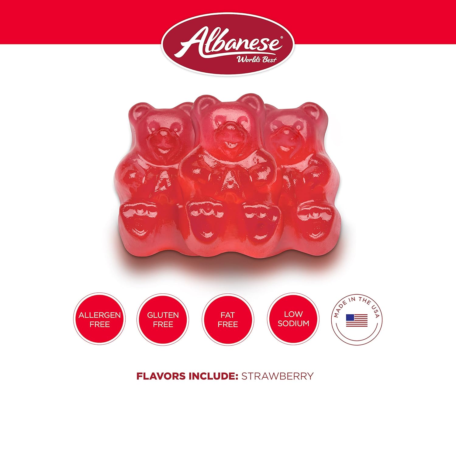 Albanese – Gomitas de ositos de fresa, 5 libras de caramelo