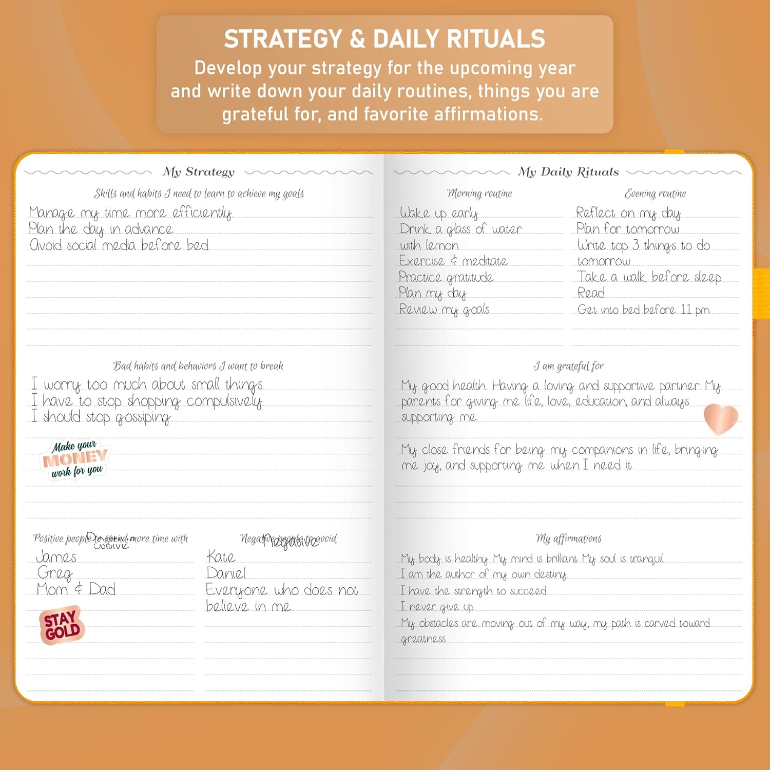 GoGirl Agenda semanal  Planificador de trabajo y vida por hora con ranuras de tiempo  Organizador vertical para productividad diaria, A5 (amarillo