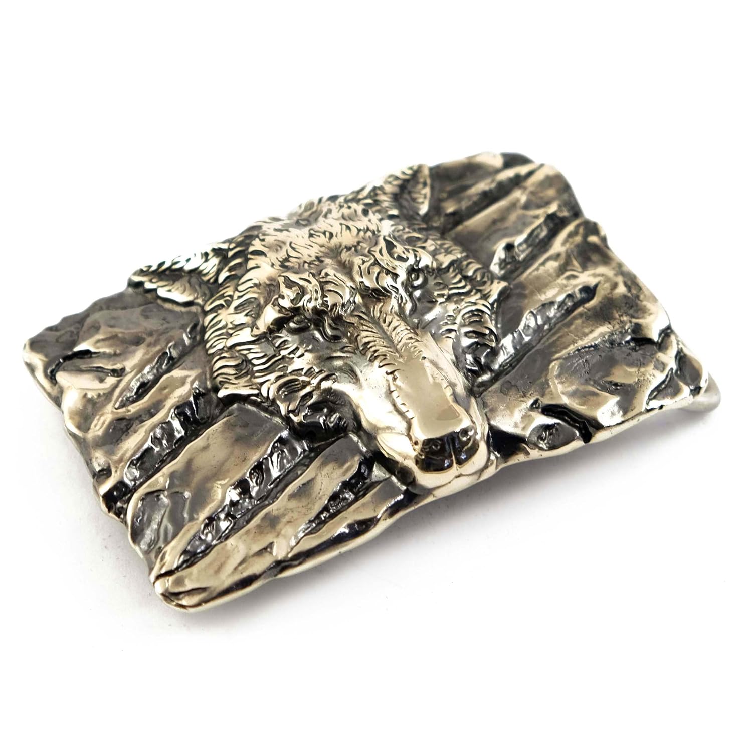 Belt buckle Fenrir Wolf, Handmade Old Norse Scandinavian viking mithology werewolf solid German silver belt buckle