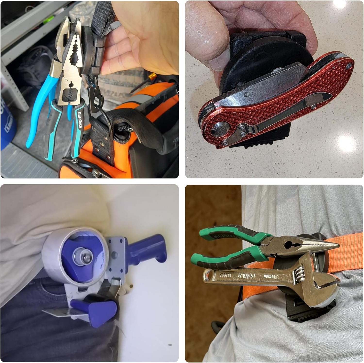 MUTUACTOR Clip de cinturón para funda de herramientas, soporte magnético resistente para clip de cinturón, antideslizante N52 fuerte clip magnético