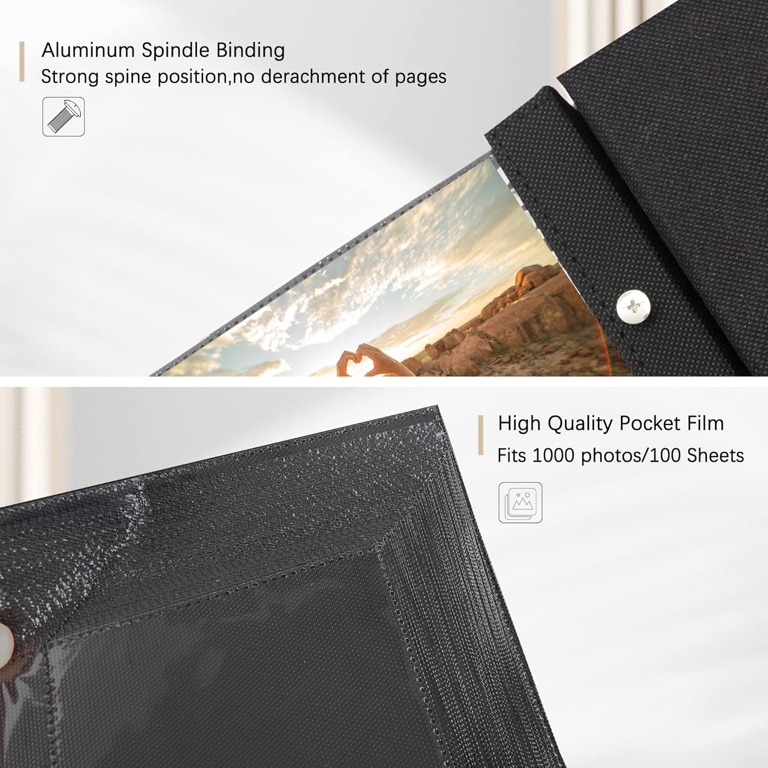 Artmag – Álbum de fotos de tela, 4 x 6, gran capacidad para bodas, aniversario y familia, álbum de lino con capacidad para 1000 fotos horizontales y