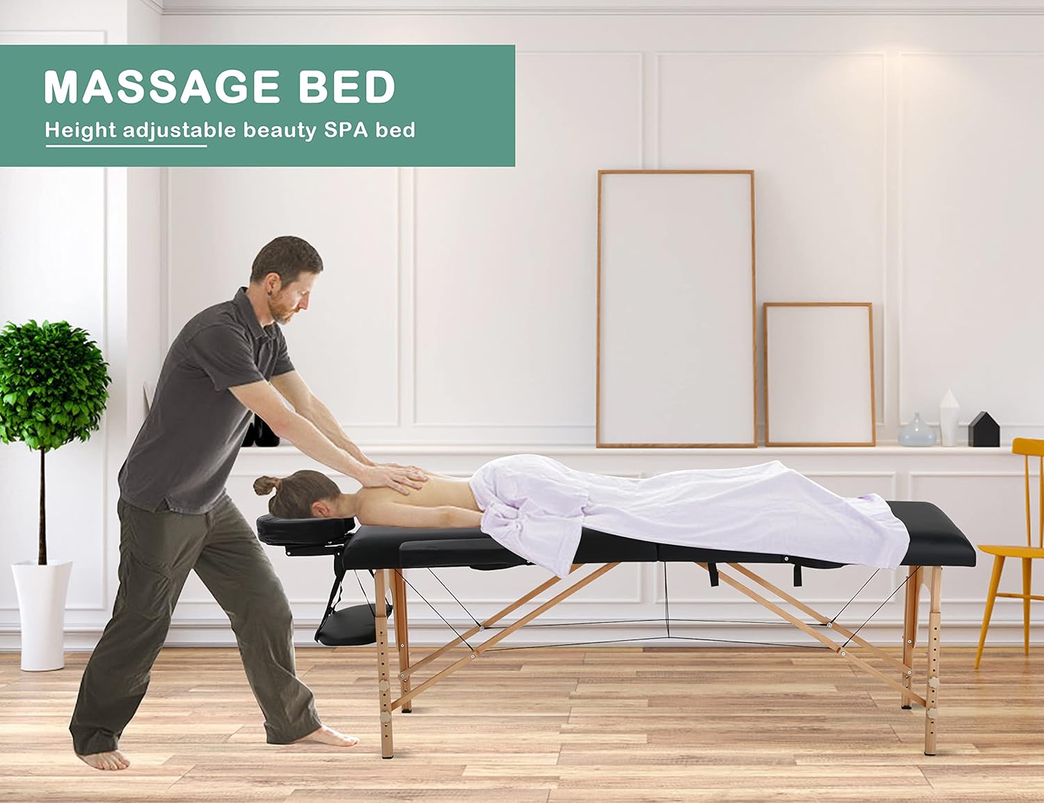 Mesa de masaje portátil, mesa de masaje plegable con funda de transporte, altura ajustable para cama de pestañas, mesas de masaje portátiles para
