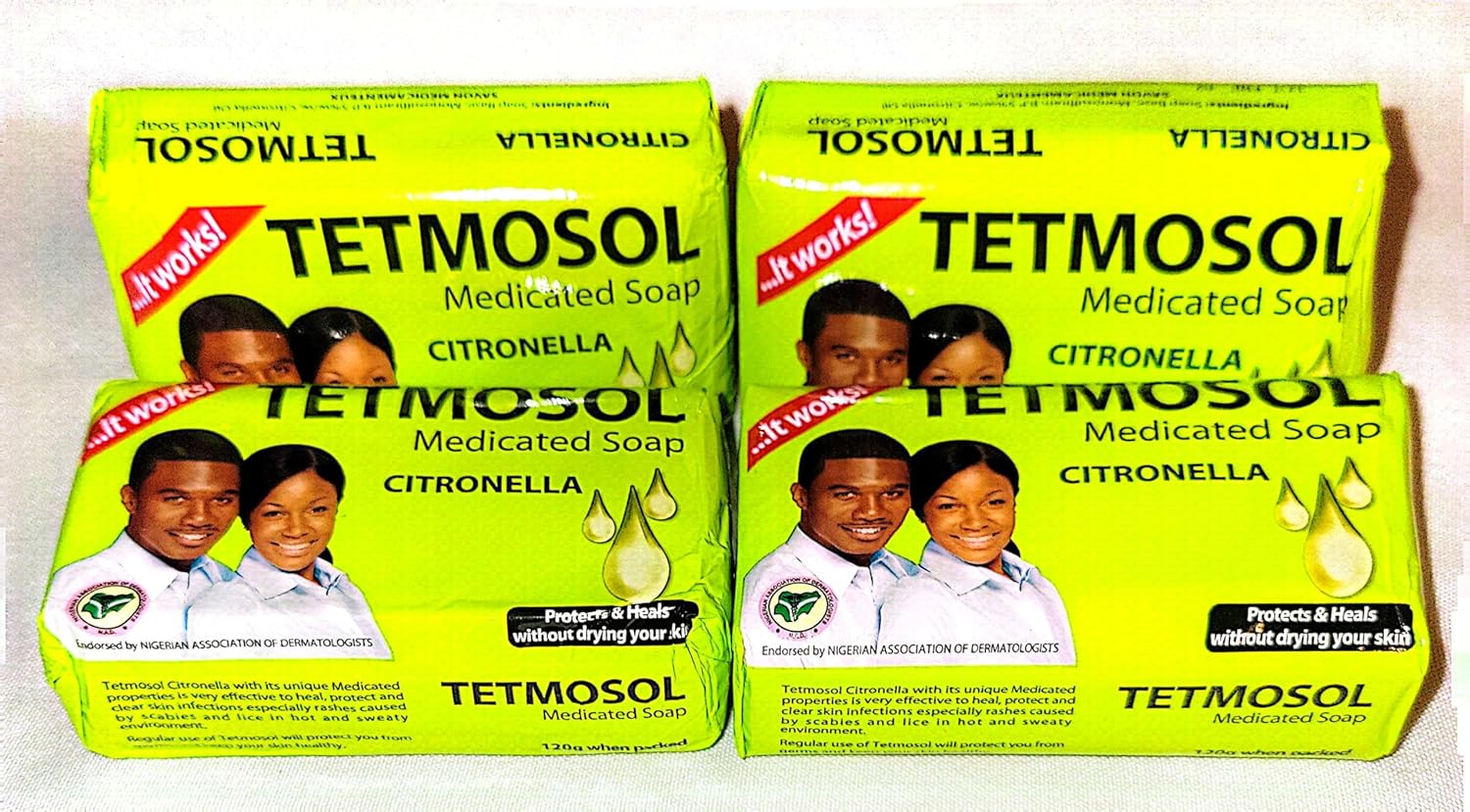 Gratiam Jabón medicado de tetmosol de gran tamaño 120 mg (4)