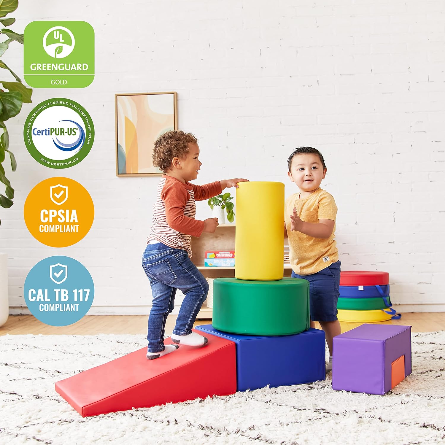 ECR4Kids SoftZone Crawl and Climb Playtime Playset, bloques de construcción, surtido, 6 piezas