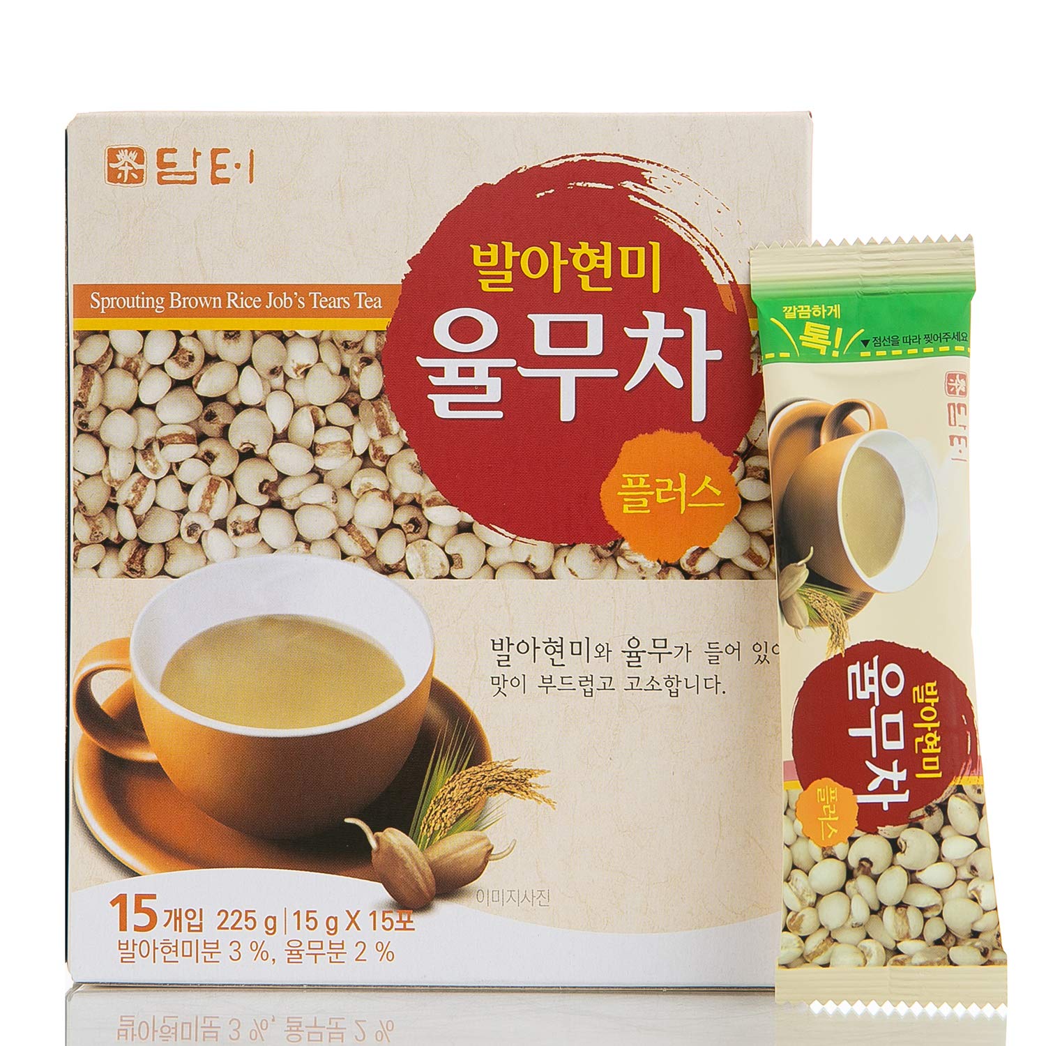 Damtuh Té de Adlay de arroz integral de brote coreano 0.53 oz x 15 palitos