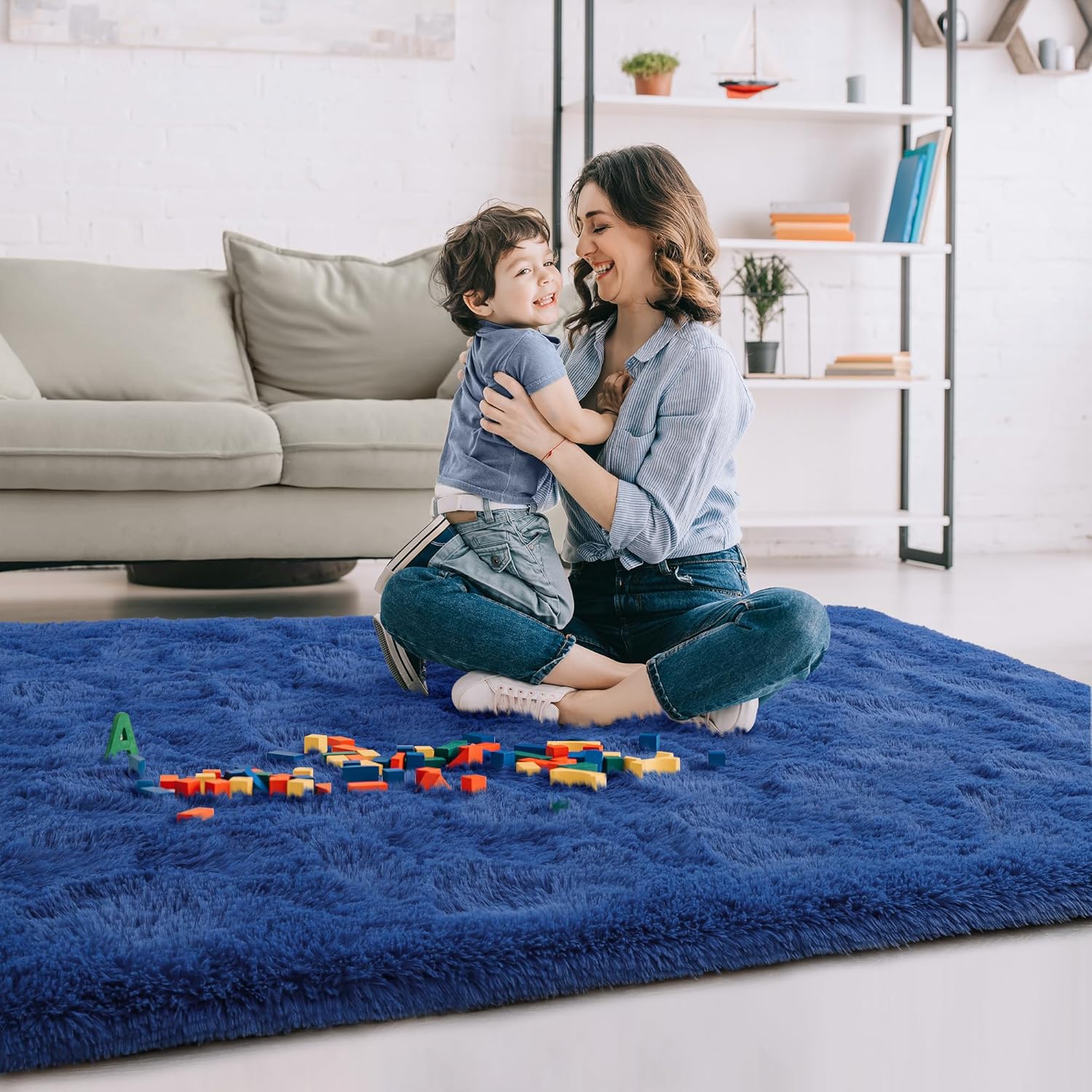 Rostyle – Alfombras suaves y esponjosas para el dormitorio, sala de estar, alfombras peludas, alfombra de Navidad para niñas, niños, alfombras