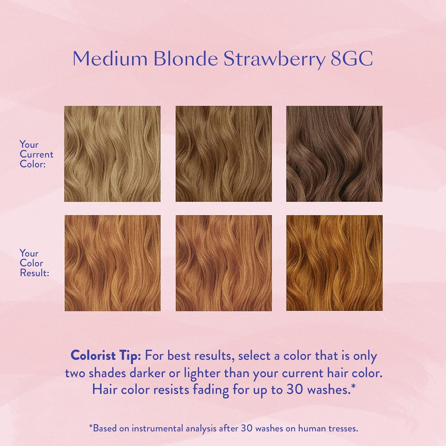 eSalon Kit completo de tinte permanente para el cabello y tinte para el cabello, rubio medio, fresa, kit de colorista personal para hasta un 100% de