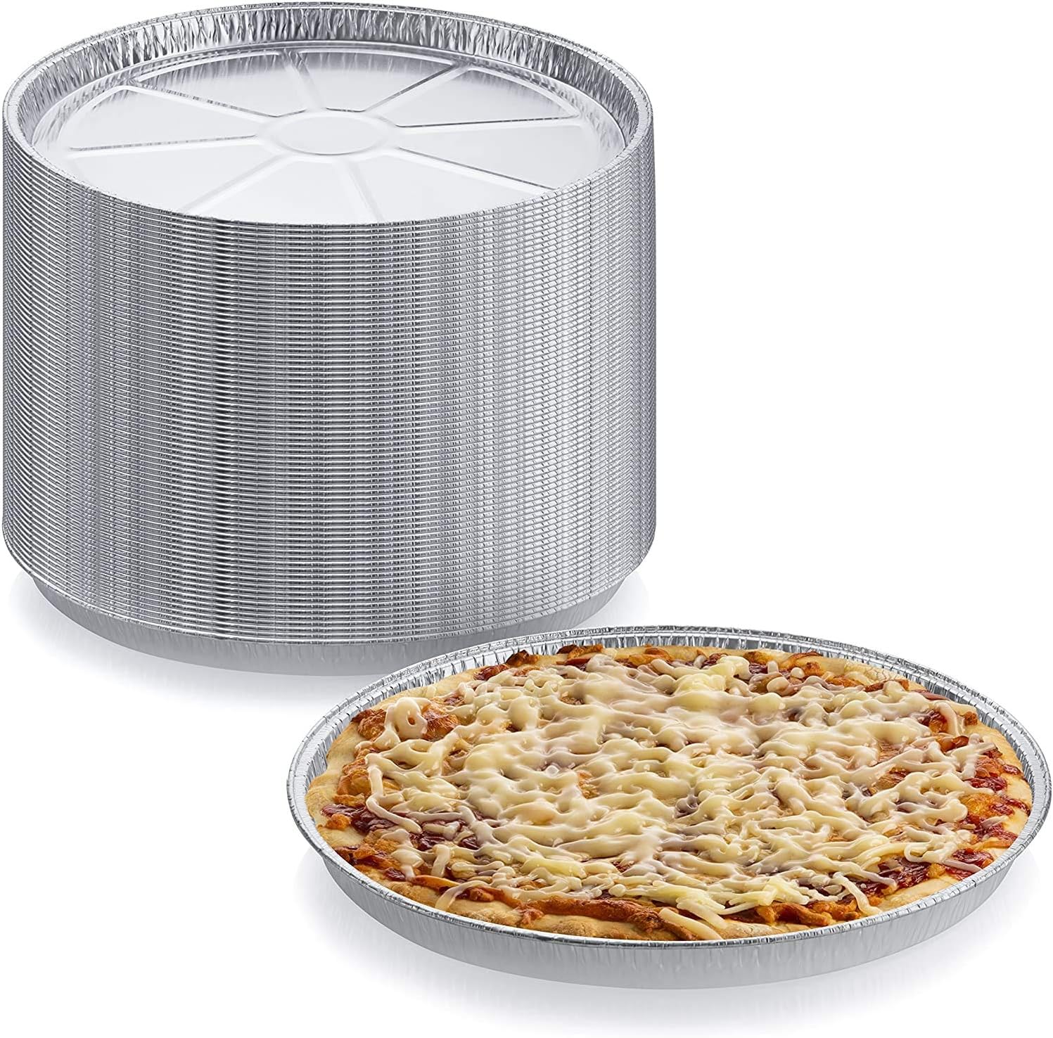 DCS Deals Paquete de 12 bandejas redondas desechables para pizza  Bandeja de pizza duradera para galletas, pasteles, focaccia y más  Tamaño 12-14″ x