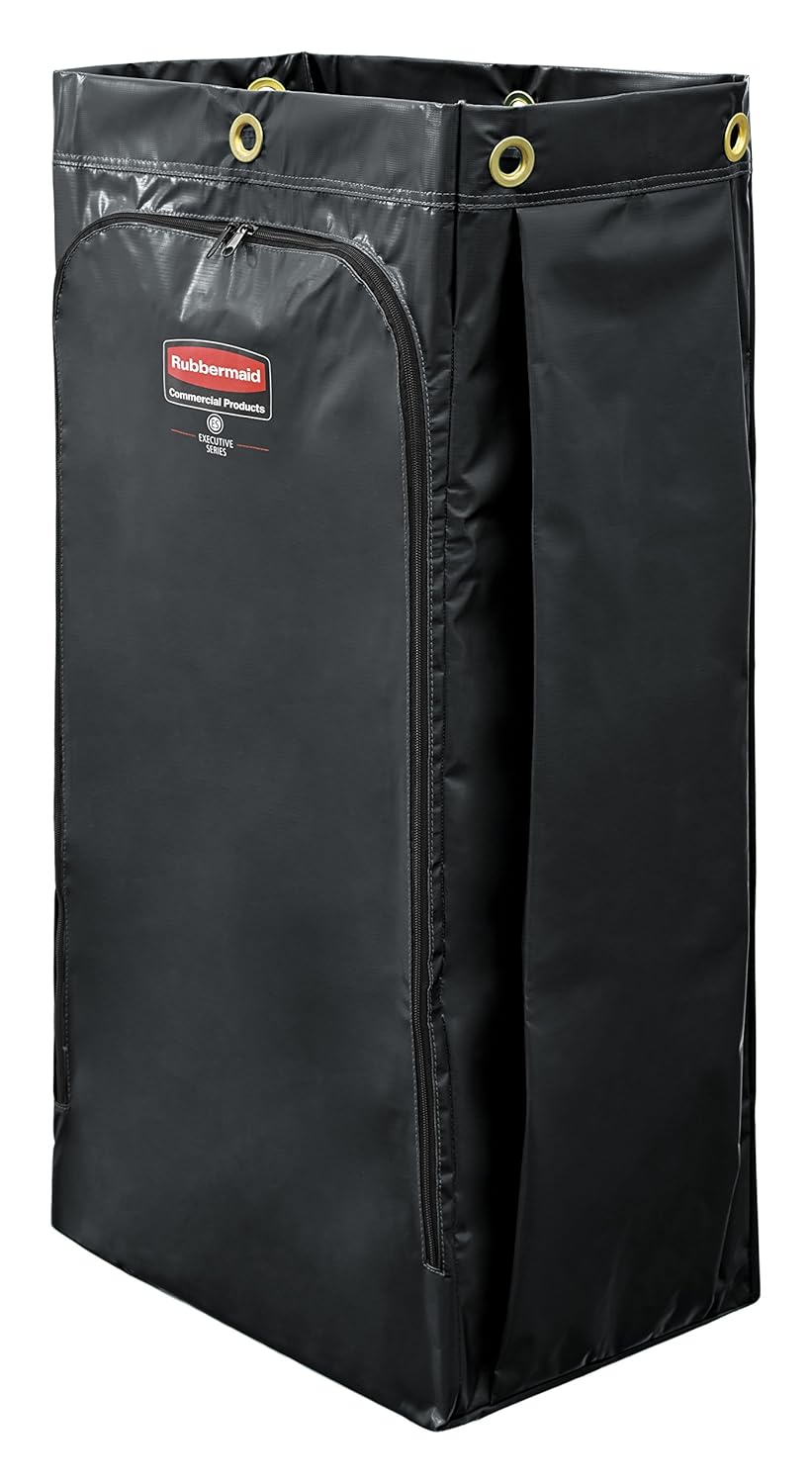 Rubbermaid Bolsa de carrito de limpieza para productos comerciales, 34 galones, amarillo, recolección de basura o artículos de lavandería, carritos