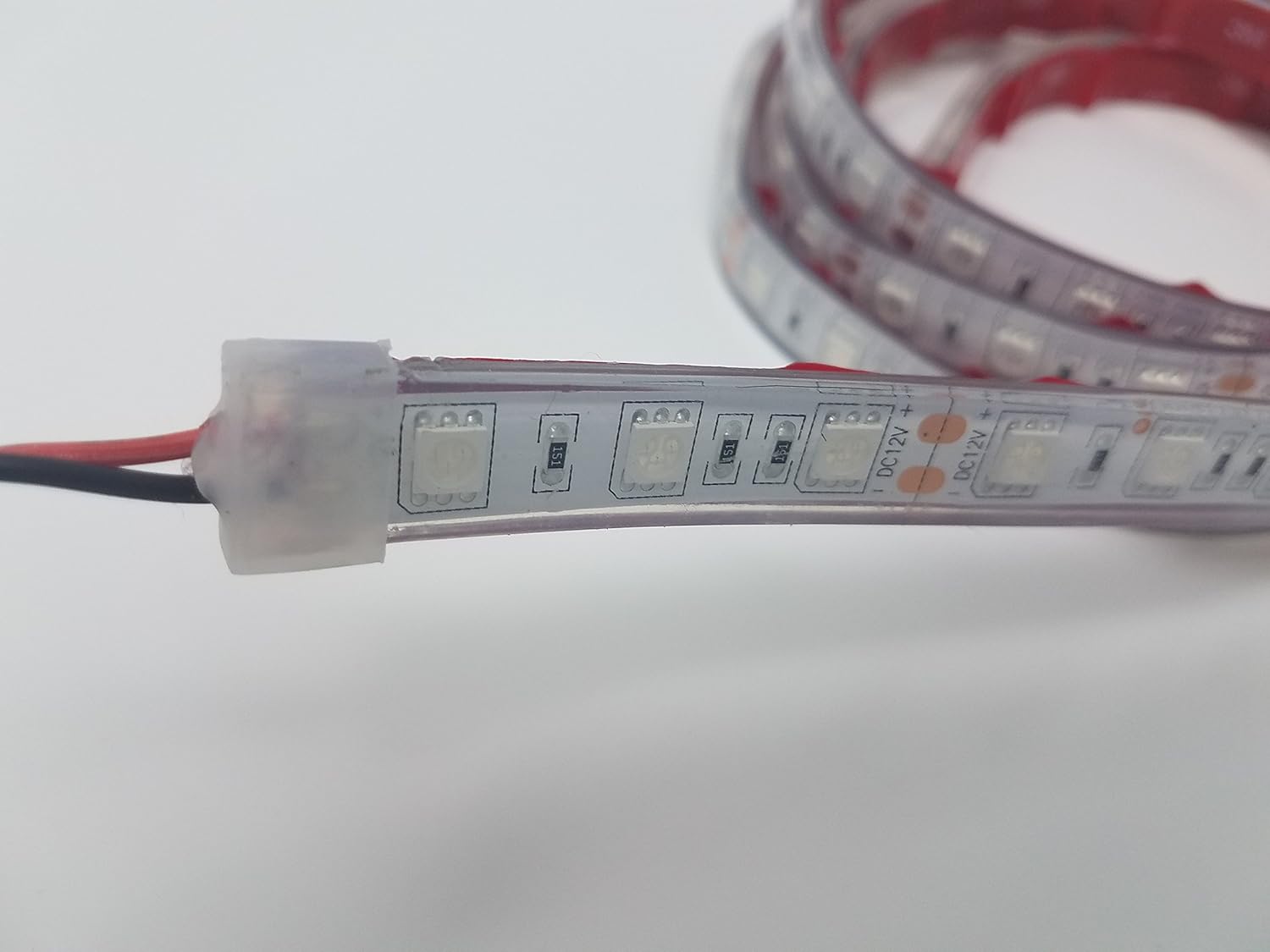Tira de luz LED sumergible marina 12V 12 pies azul, luces de cuerda LED, luces LED impermeables,